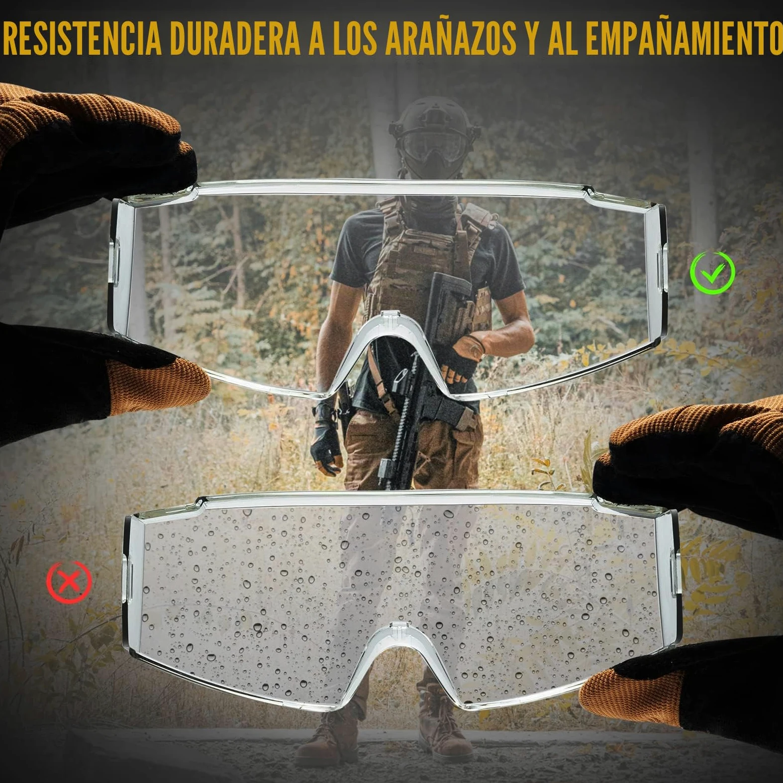 OneTigris Gafas de protección tácticas, gafas de seguridad a prueba de polvo, gafas de seguridad con CE EN166 y ANSI Z87.1, gafas de protección de visión completa para usuarios de gafas, obra