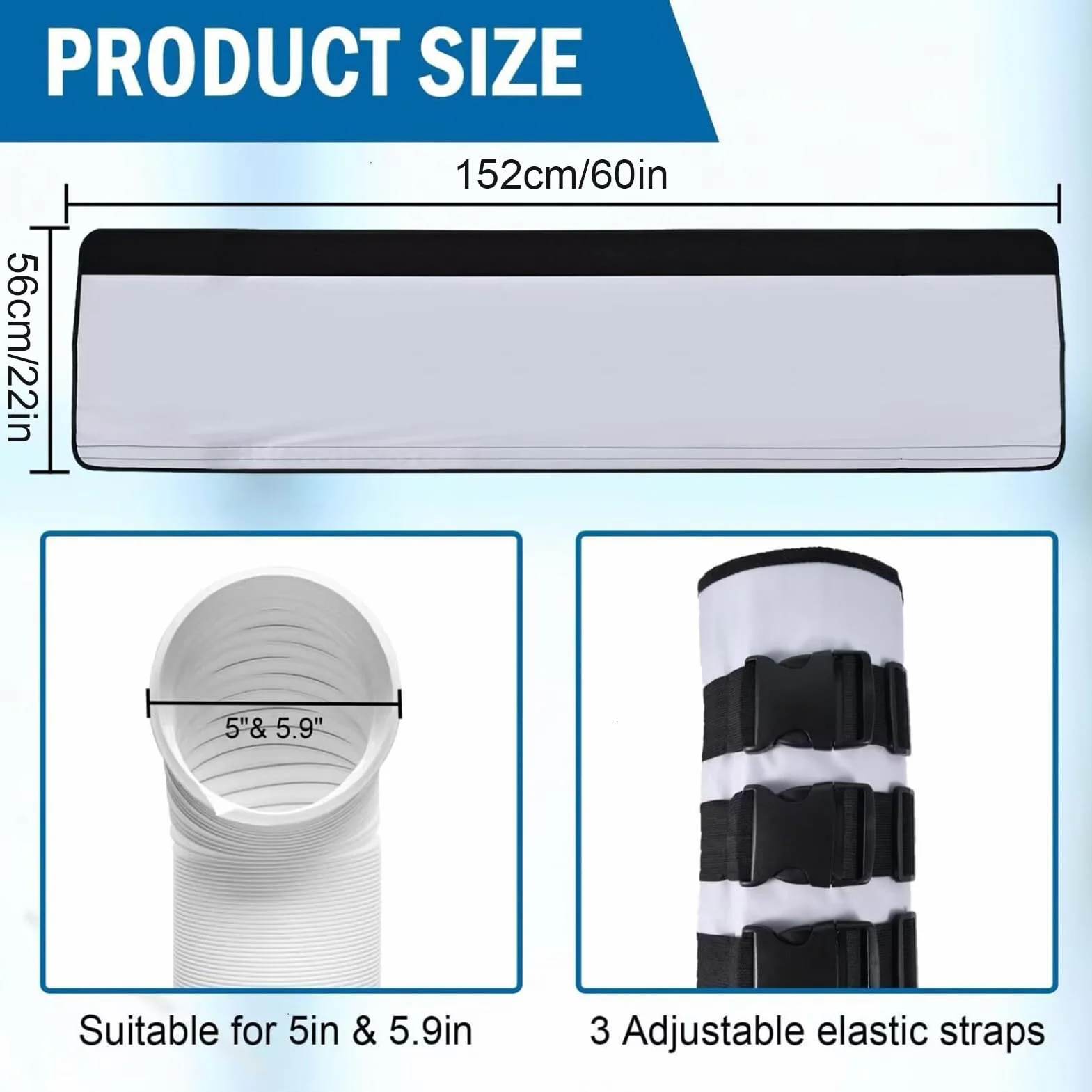 Funda Aislante Para Manguera De Aire Acondicionado | Cubierta Protectora Para Tubo De Escape Y Conducto,Resistente Al Calor, Impermeable Y Portátil Con Correas De Ajuste Para Protección De