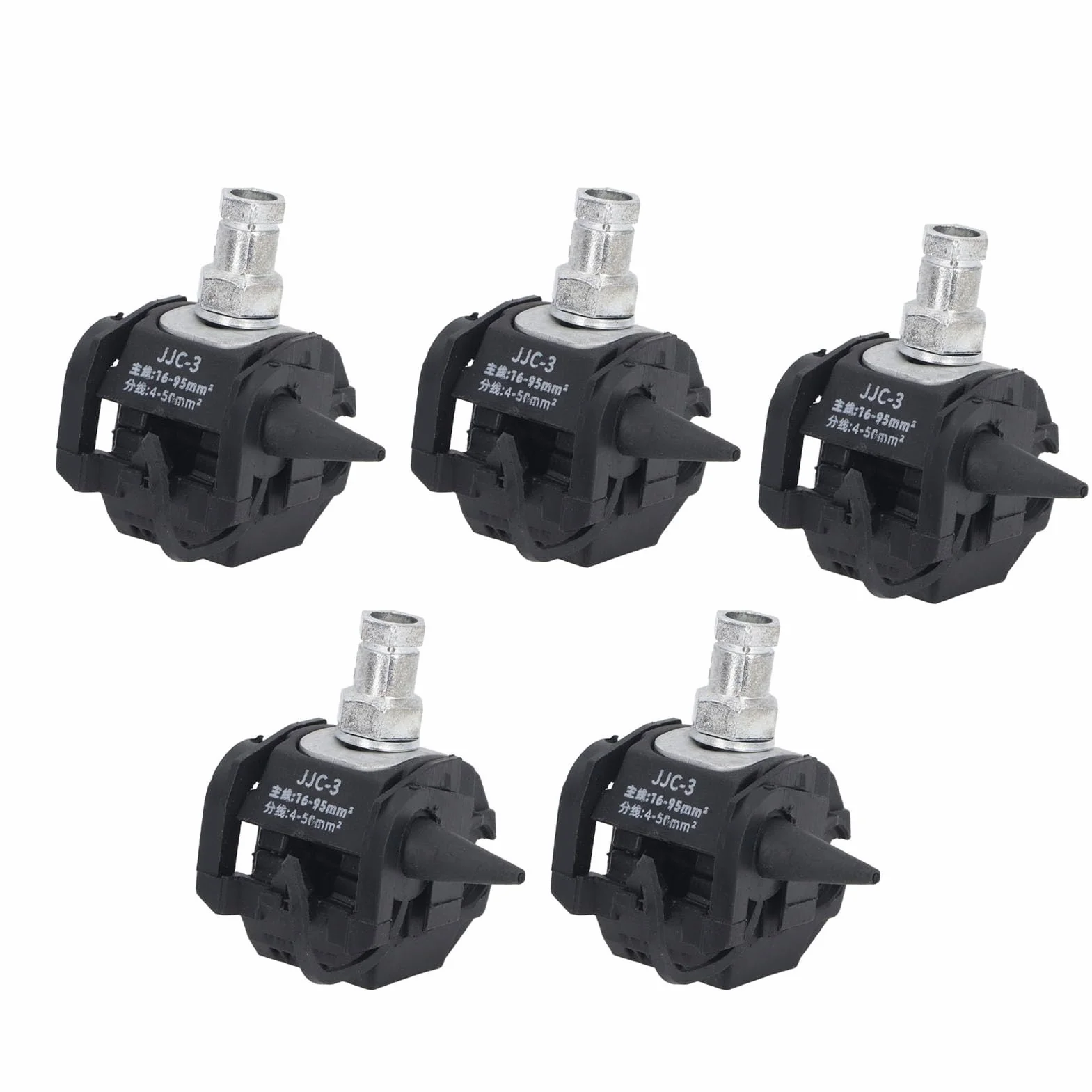 5 PCS Conector de perforación de aislamiento 1kV Sin pinza de perforación de cañón alto divisor de cable de bajo voltaje JJC 3 Aislamiento de alambre de cable de punción (JJC-3)