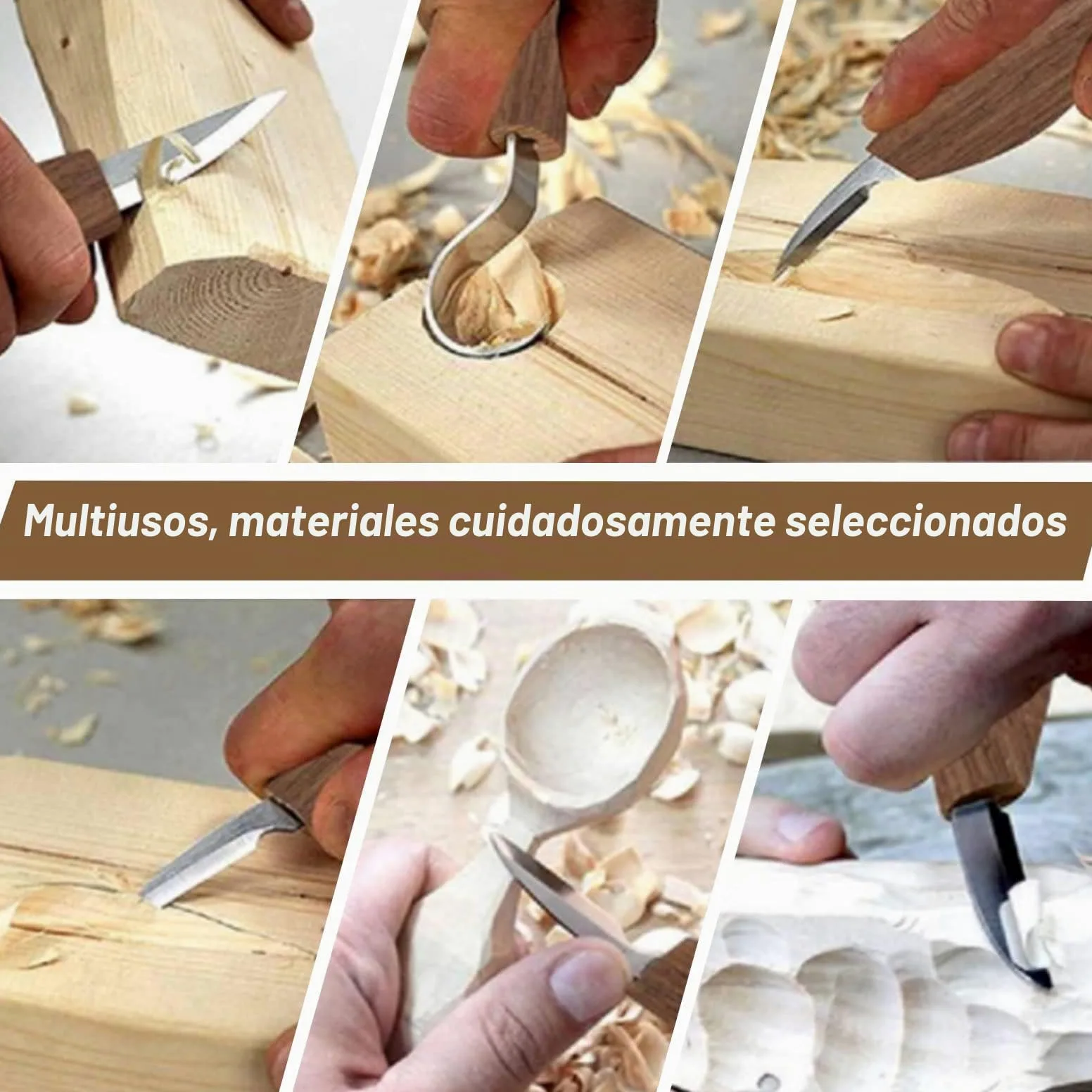 Herramientas De Tallado De Madera, Kit De Herramientas Manuales De Tallado, Paquete De 10 Unidades, Incluye Cuchillo De Tallado De Madera Con Mango De Nogal Negro, Tallado De Madera Para Principiante