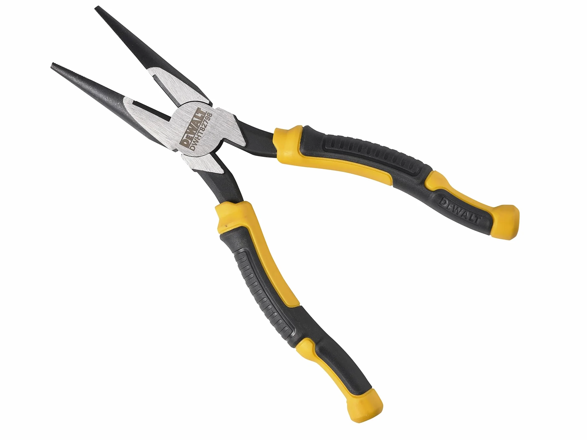Dewalt Alicates de punta larga de 200 mm. Hechos de acero al cromo vanadio para un rendimiento fiable. Con profundidad de dureza mejorada para mayor durabilidad.