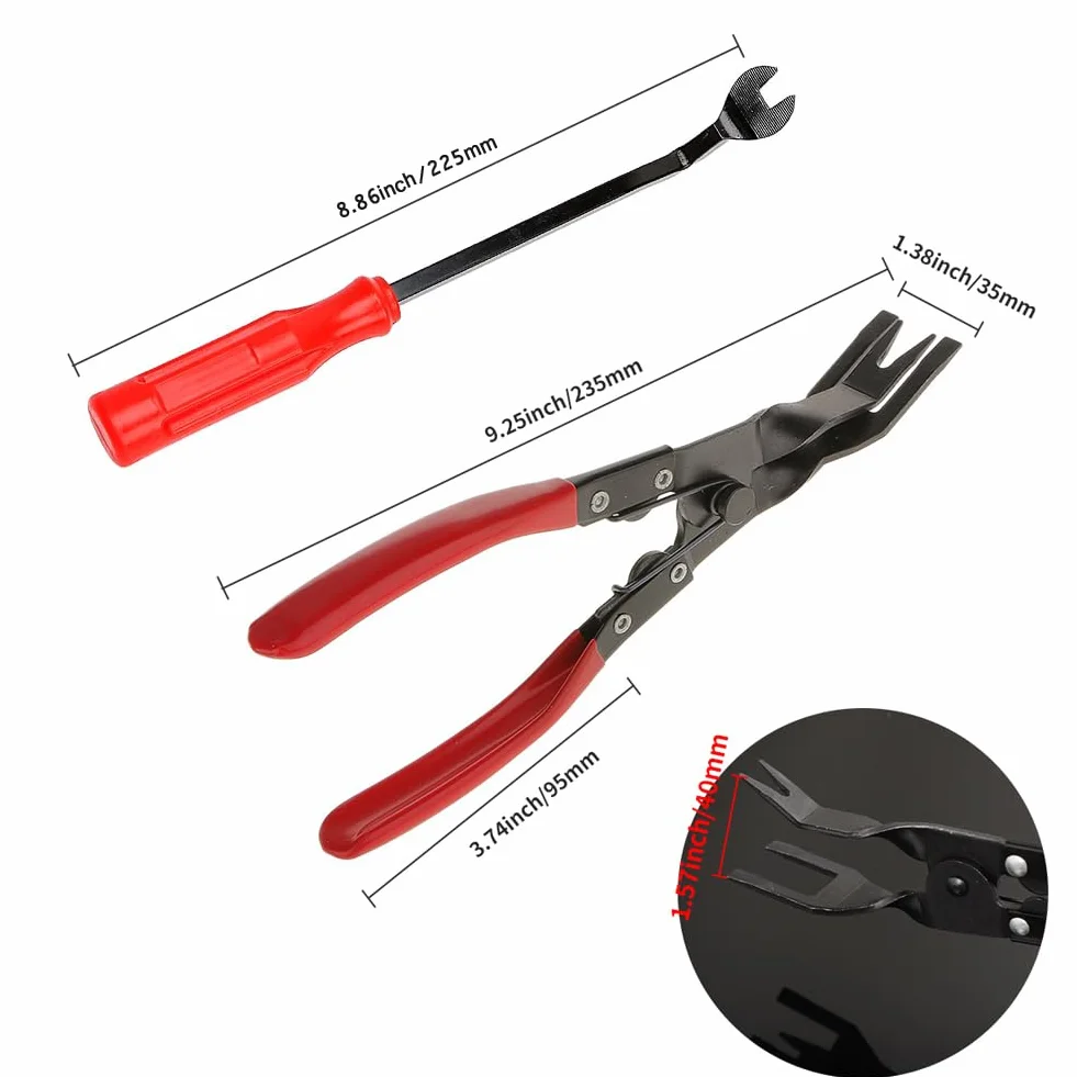 Alicates Para Quitar Clips y Panel, Remachadora de Plástico Para Salpicadero de Puerta de Coche - 2 Paquetes