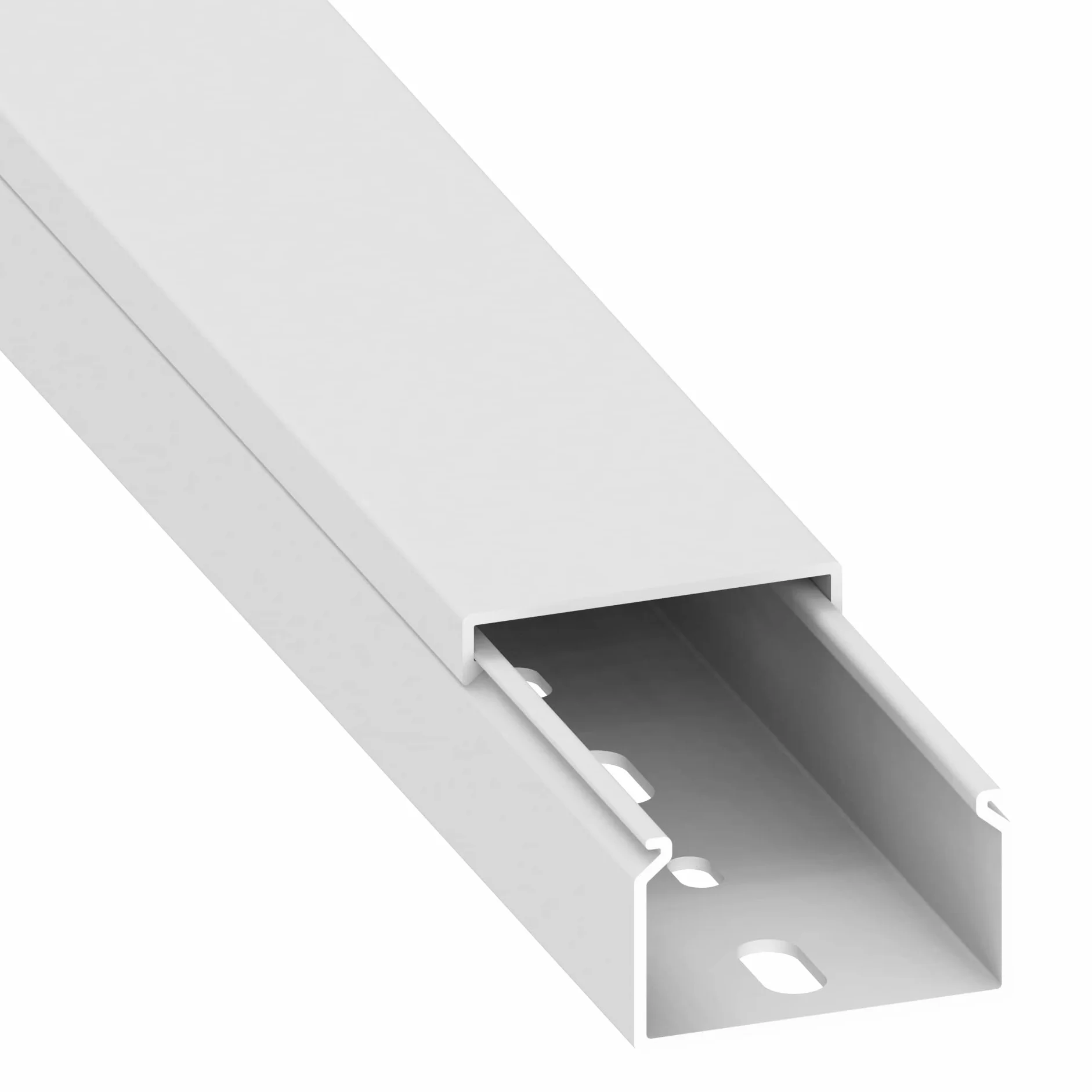 Canal para Cables Cablecoach Habengut (con Orificios de Montaje en la Base) 25x40 mm de PVC, Color: Blanco, Longitud 1 m