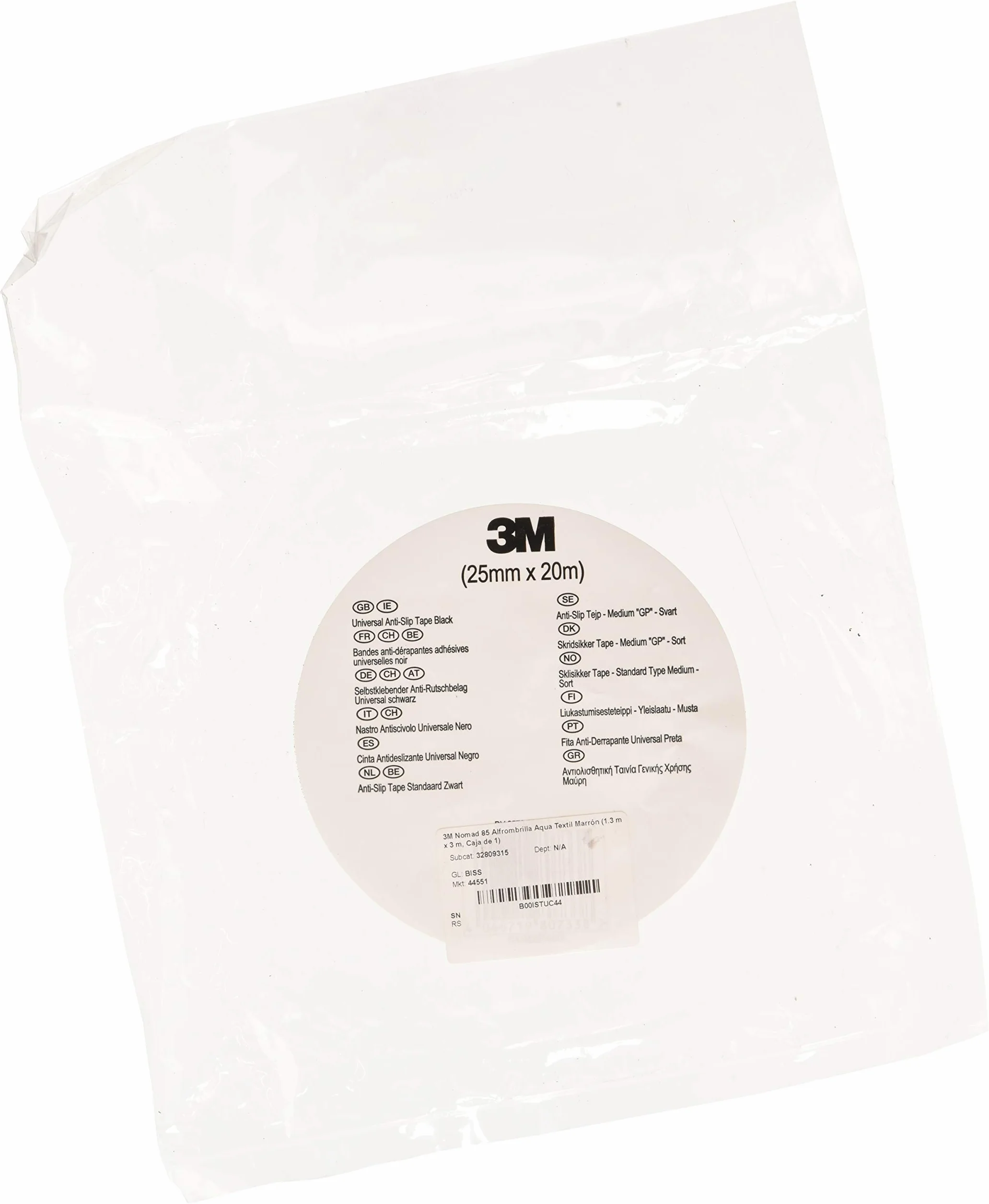 3M Cinta universal antideslizante, Negro, 25 mm x 20 m