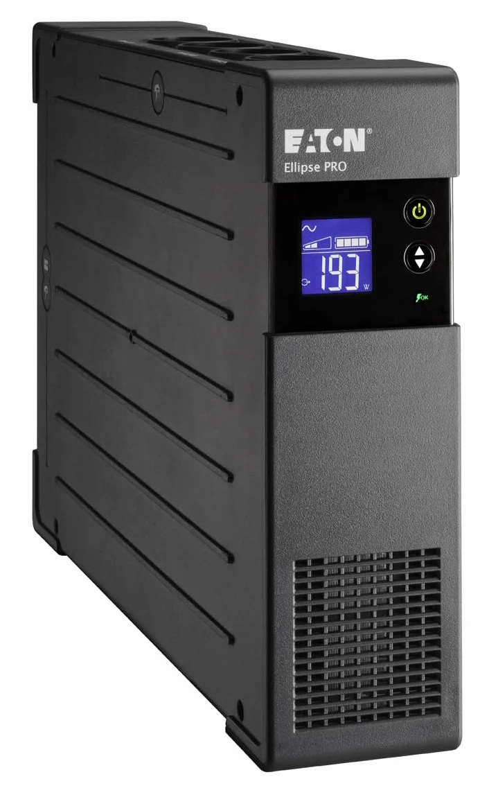 Eaton Ellipse Pro – SAI Line‑Interactive 650 VA 400 W – ELP650DIN – 3× Schuko + 1× Solo protección, LCD, USB, AVR – Negro (B00CTFTG2C)