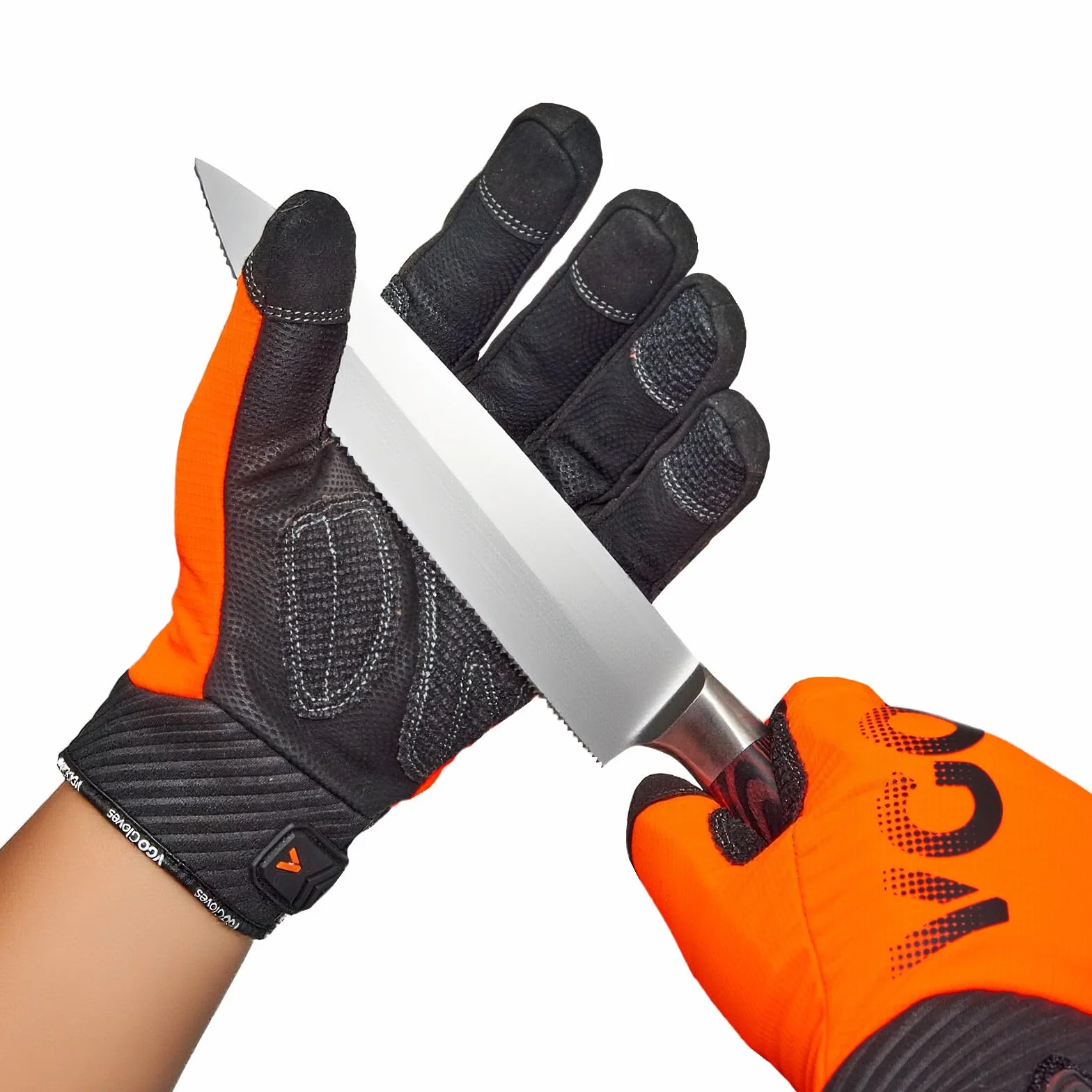 Vgo... Guantes de Trabajo Anticortes EN388 Nivel A5, Guantes Hombre Resistentes al Corte 360° para Cortar Policiales Vigilante Silvicultura, 1 Par