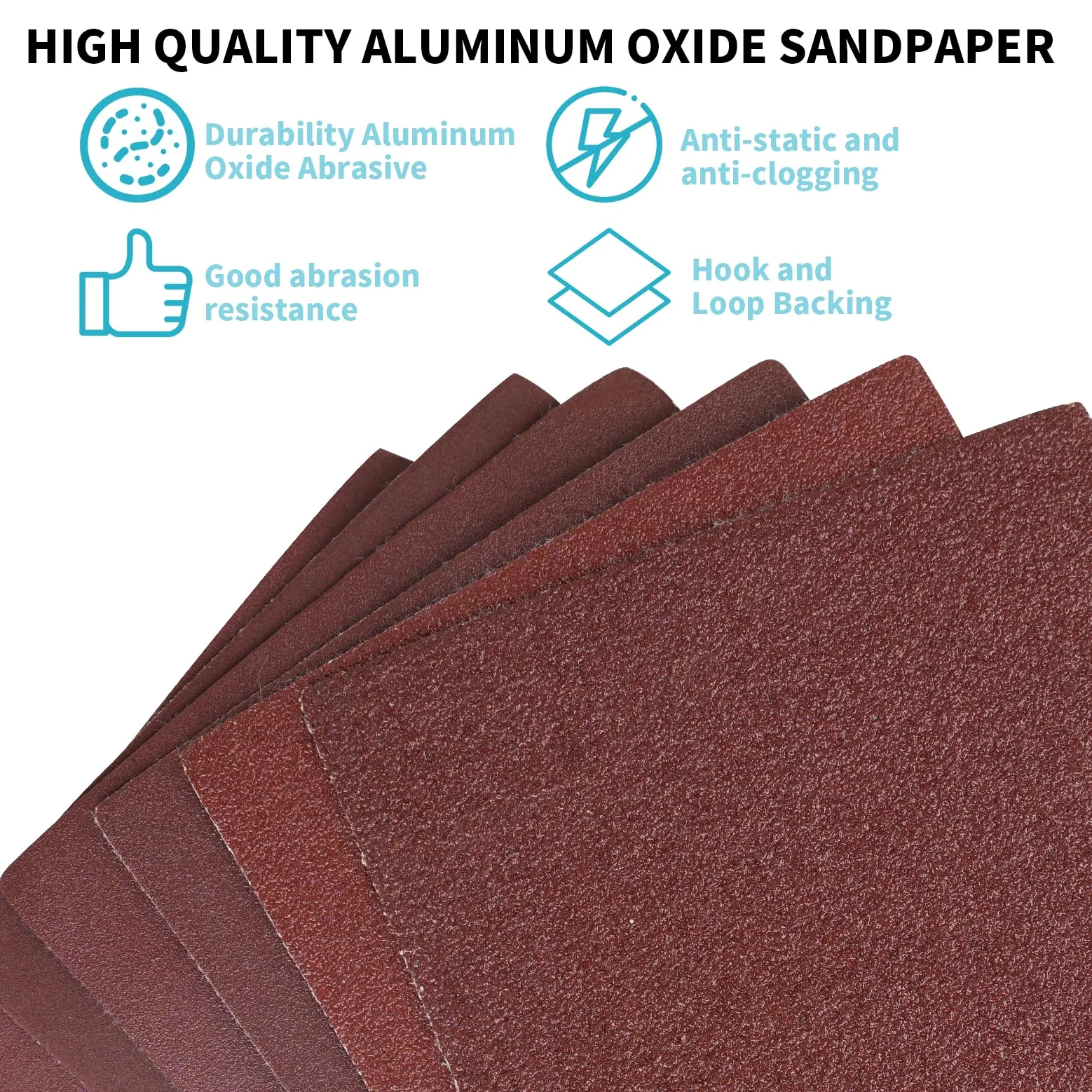 Papel de lija de 1/4 de 5.5 x 4.5 pulgadas, papel de lija de grano 600 para lijadora de palma, 30 hojas de lijado de óxido de aluminio, bloques de lijado a mano para metal, carpintería y pulido (grano