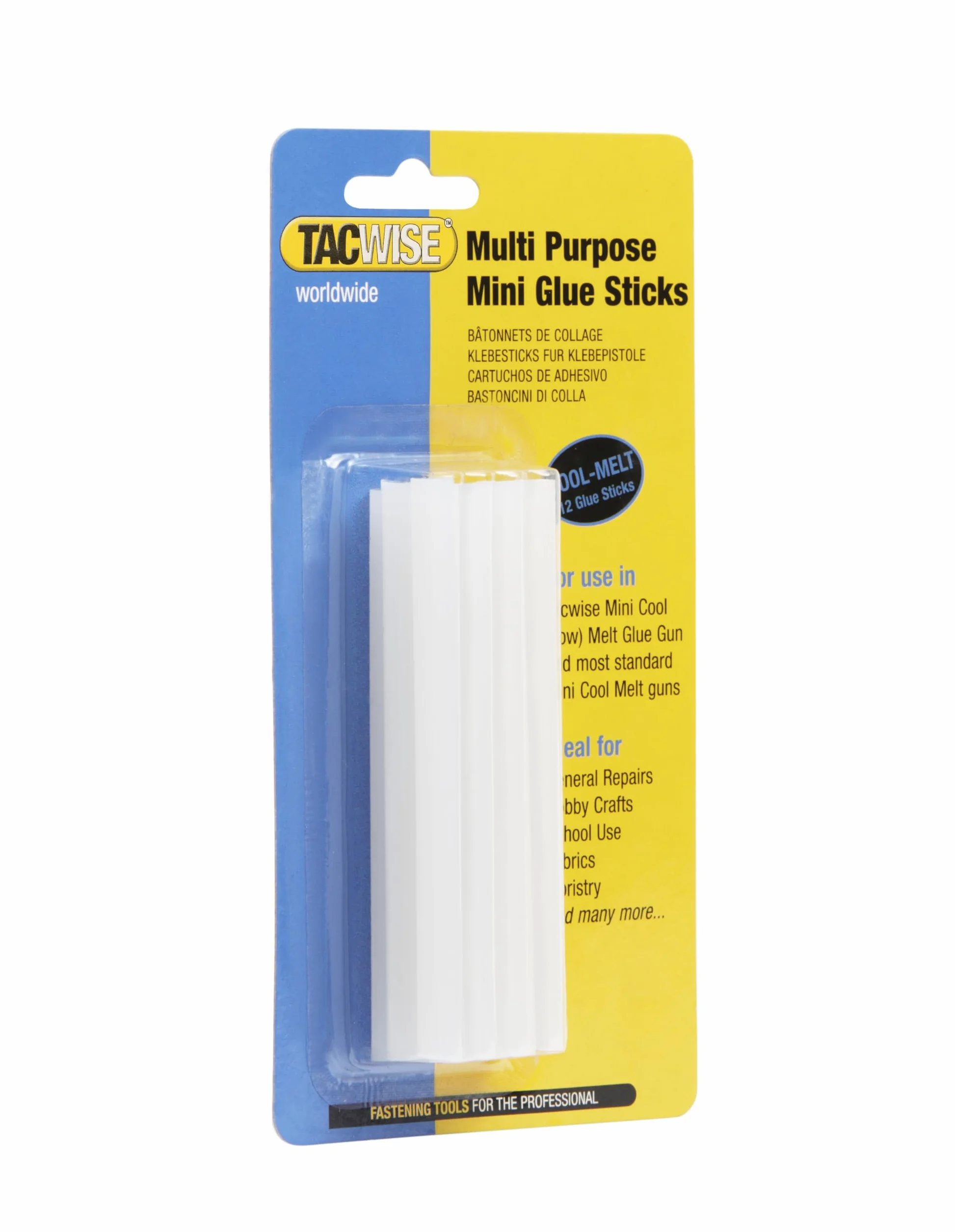 Tacwise 0476 Barras de Pegamento para Baja Temperatura, 7,4 mm x 100 mm, Paquete de 12, Transparente