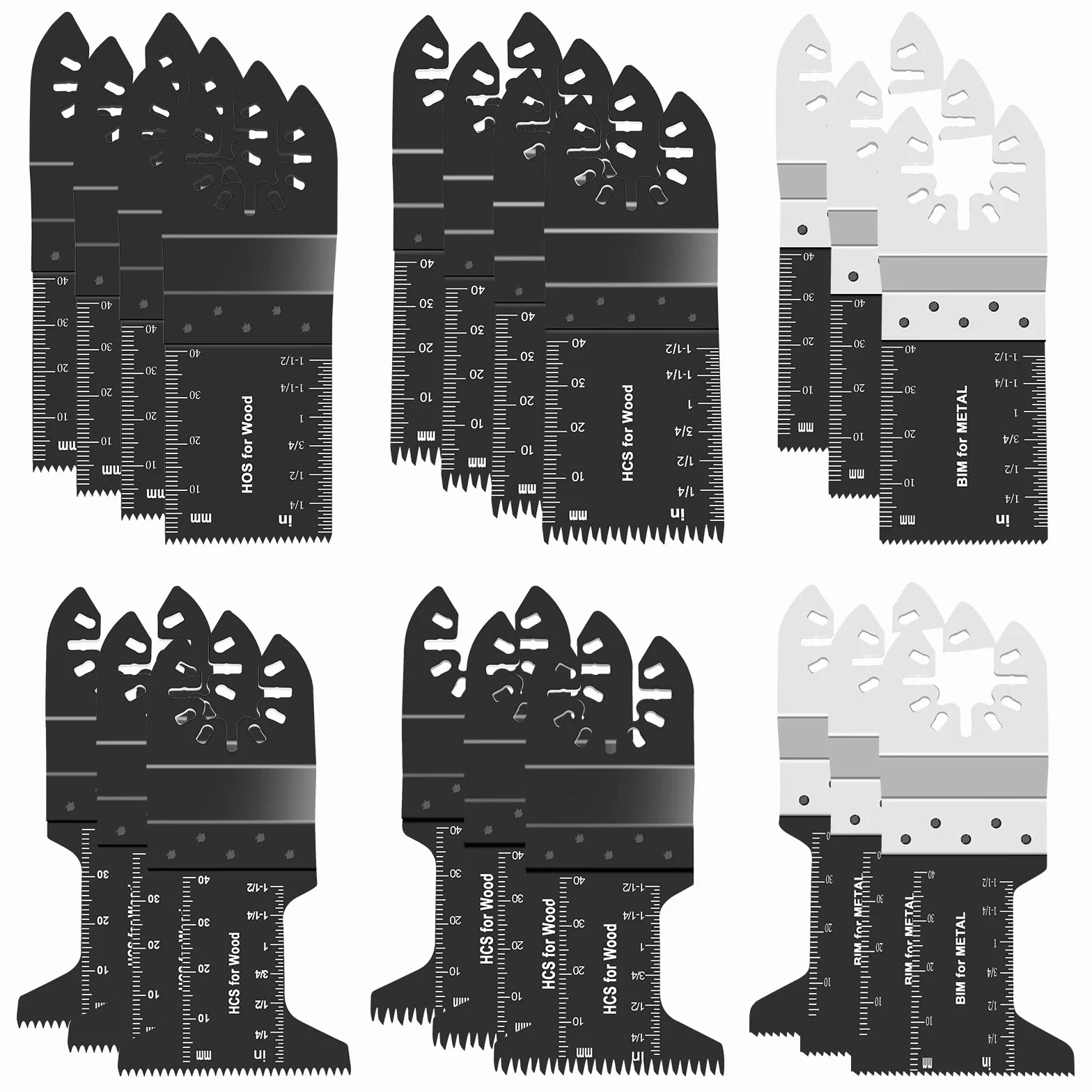 20Pcs Cuchillas Oscilantes Multiherramienta, Accesorios para Herramientas Oscilantes Multifunción, Profesionales de Madera/Metal/[lástico Universal de Liberación Rápida para Fein Multimaster, Ryobi