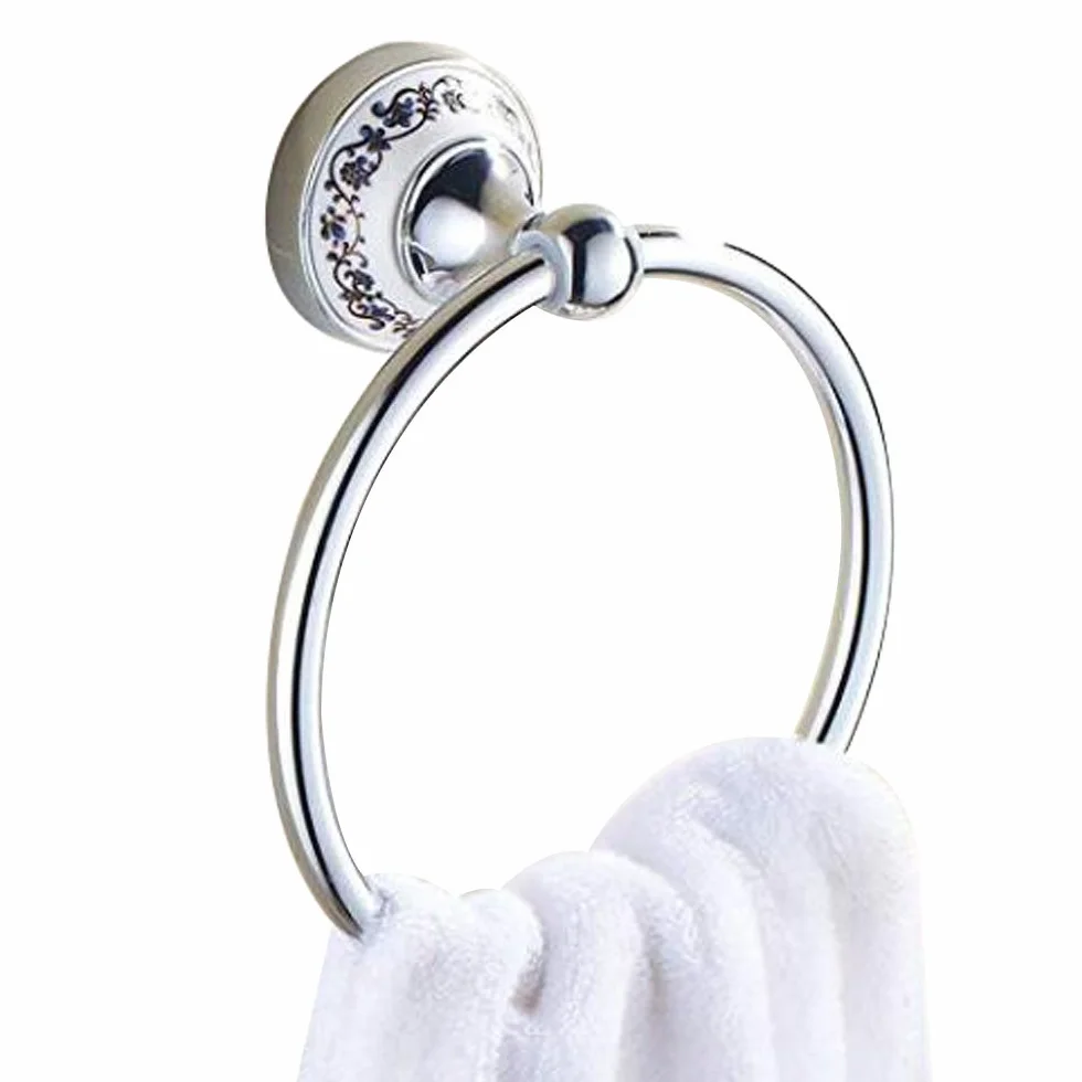 Acero Inoxidable Porta Toallas de Pared Baño Cocina Cerámica Cromado