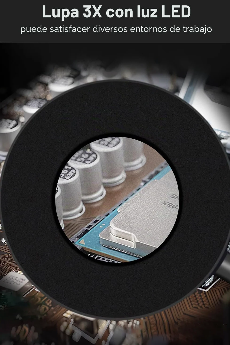 Lytool Soporte para Soldar con 3X Lupa, Tercera Mano Soldadura con Luz LED con 4 Piezas Pinzas de Cocodrilo Soldadura Herramienta para Soldar y Hacer Joyas