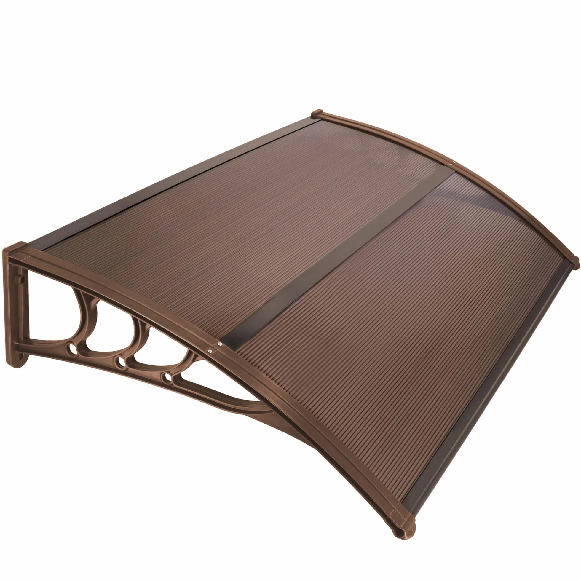 SPRINGOS Marquesina para puerta de entrada curvada 150x75x23 cm Aluminio Policarbonato