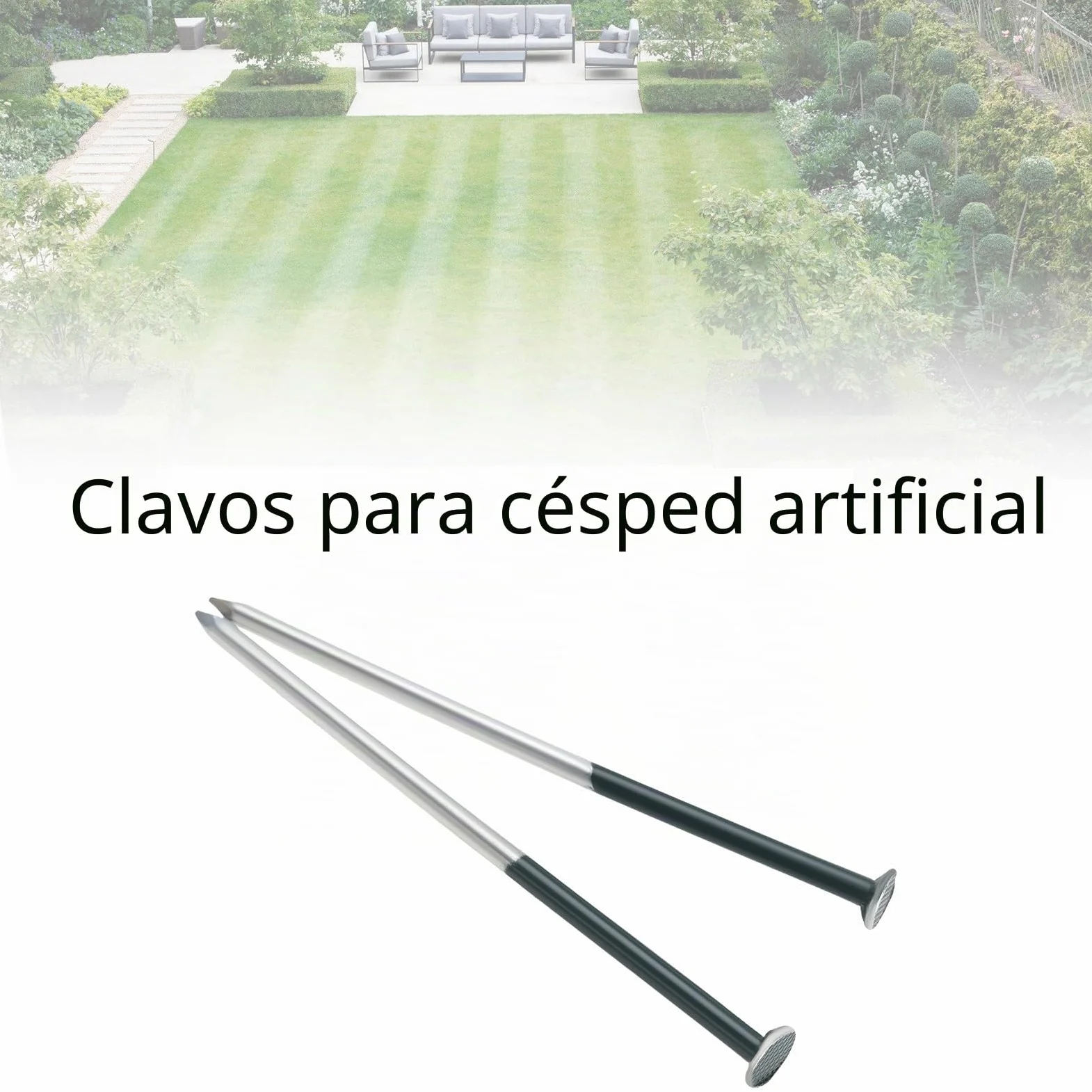 50pcs Clavos Césped Artificial Color Verde Oscuro 5 Mm X 150 Mm Clavos Cabeza Redonda Galvanizados Juego Clavos para Asegurar Telas Esteras Malas Hierbas Redes Láminas Suelo Y Más