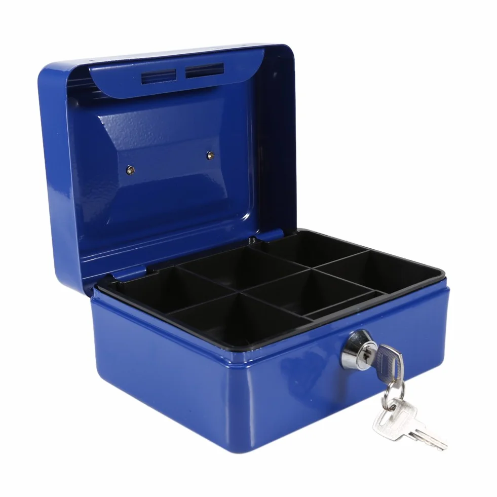 Joyzan Mini Caja Fuerte Portátil, Caja de Seguridad Hierro Bloqueable Caudales Metal con Cerradura 2 llaves Pequeña para Dainero en Efectivo Moneda Cantidades Alcancía Joyeria Hogar Viajes 15x12x7.5cm