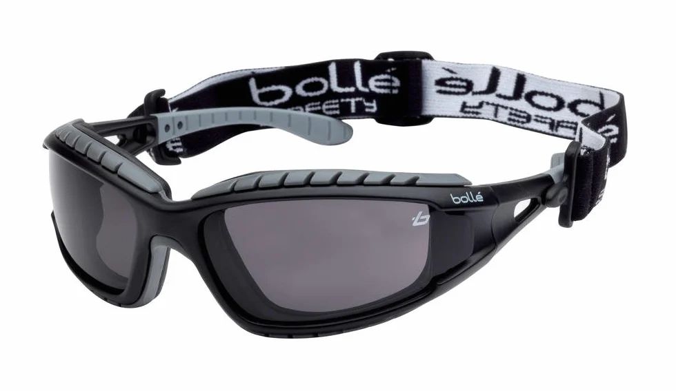 Bolle TRACPSF - Gafas de Seguimiento con Marco de Nailon antiarañazos y Lente antiniebla, Color Negro y Ahumado