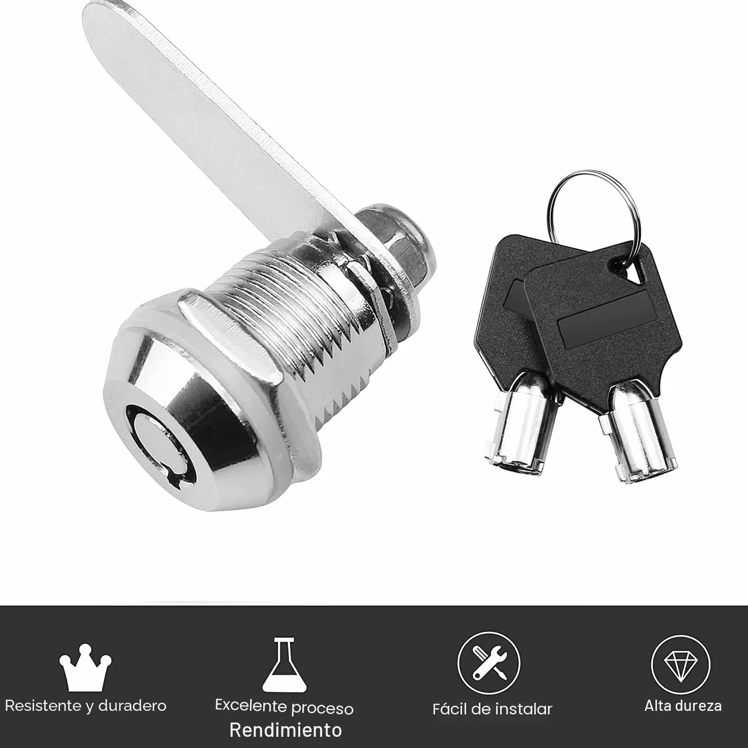 Cerradura tubular de rosca 20 mm cilindro para buzón armario llaves iguales