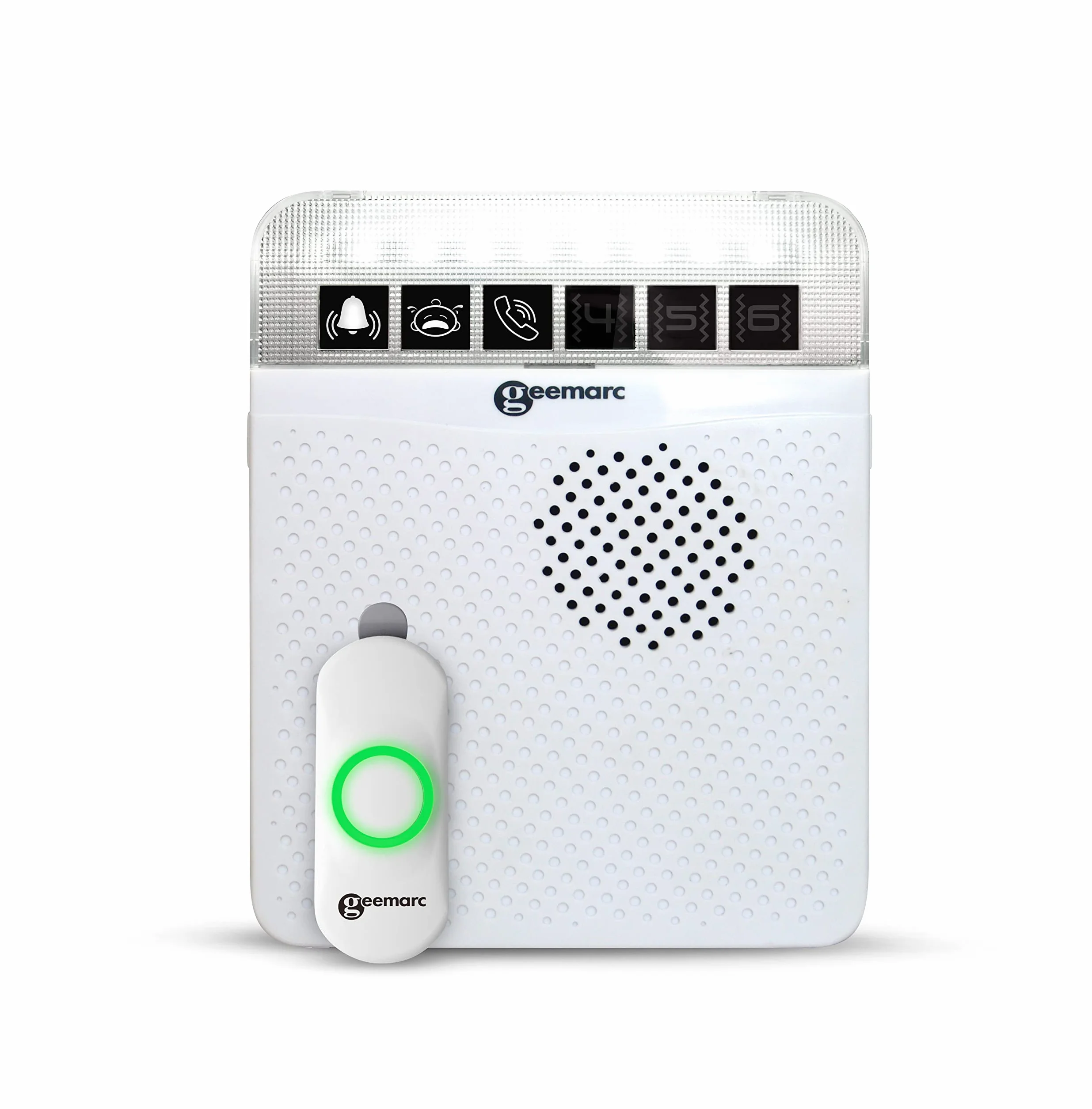 Geemarc Amplicall 100 Receptor inalámbrico para sistema de alerta del hogar con alarma fuerte y luces intermitentes