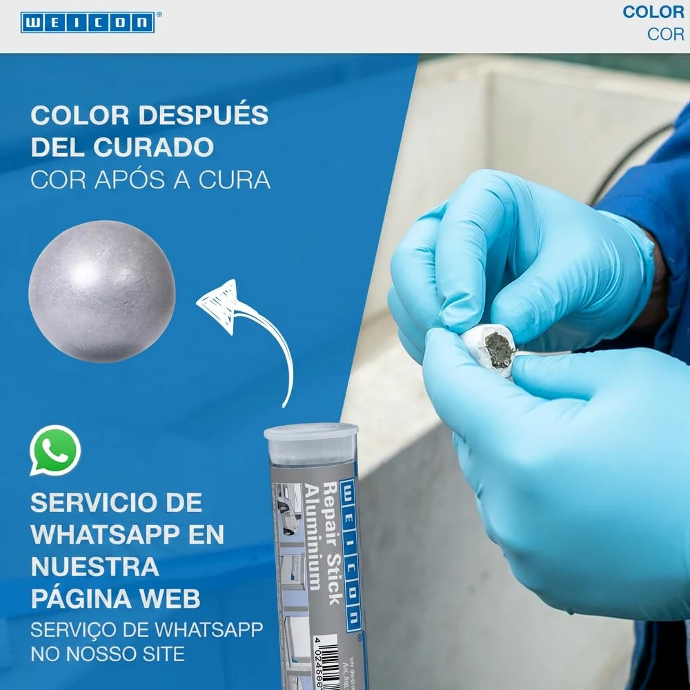 WEICON Masilla Reparadora Titanio | 115 g | De 2 Componentes | Sistema de resina epoxi resistente al desgaste y altas temperaturas