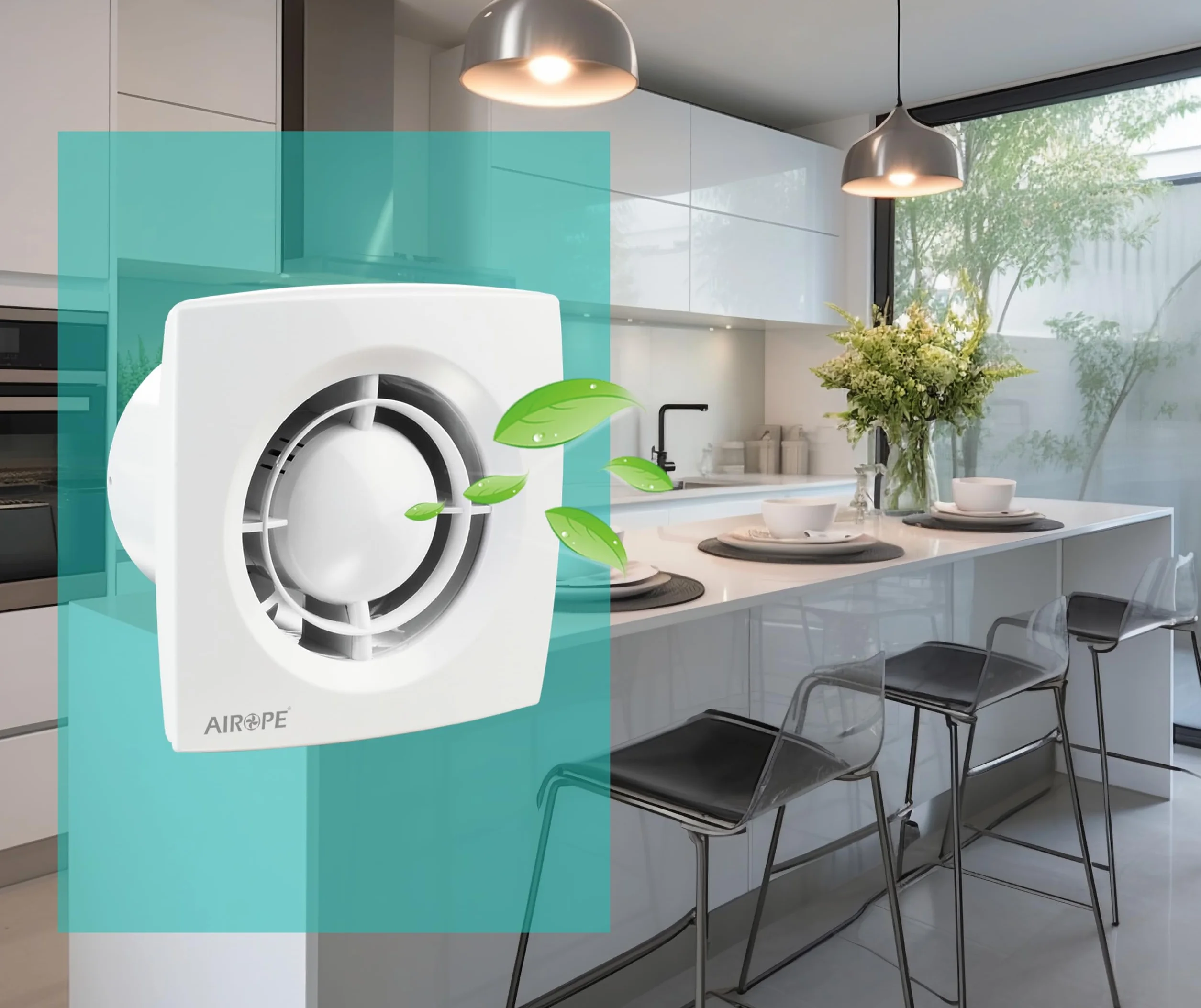 AC - 100 mm,Ventilador extractor de Baño aire, Silencioso con Válvula Anti Retorno,Ideal para Baño,Cocina,Inodoro,Bajo Consumo Energético,5 AÑOS de Garantía