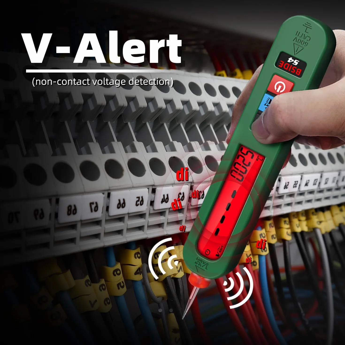 BSIDE S4 Bolígrafo Detector de Voltaje Sin Contacto AC 12V-300V Recargable con LCD y Linterna