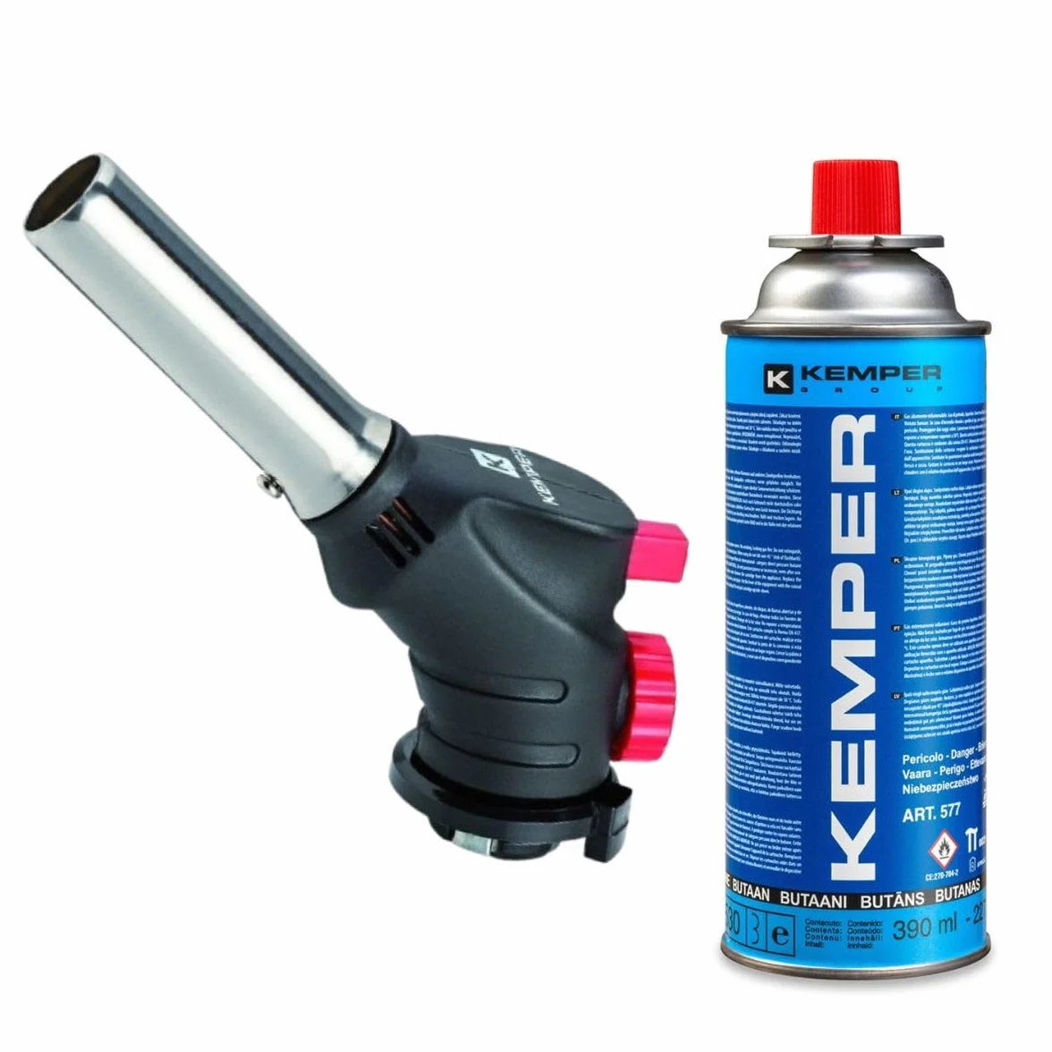 Kemper – Soplete de gas multiusos Soldadura Soldadura Cocina + Cartucho de gas butano 227 gr