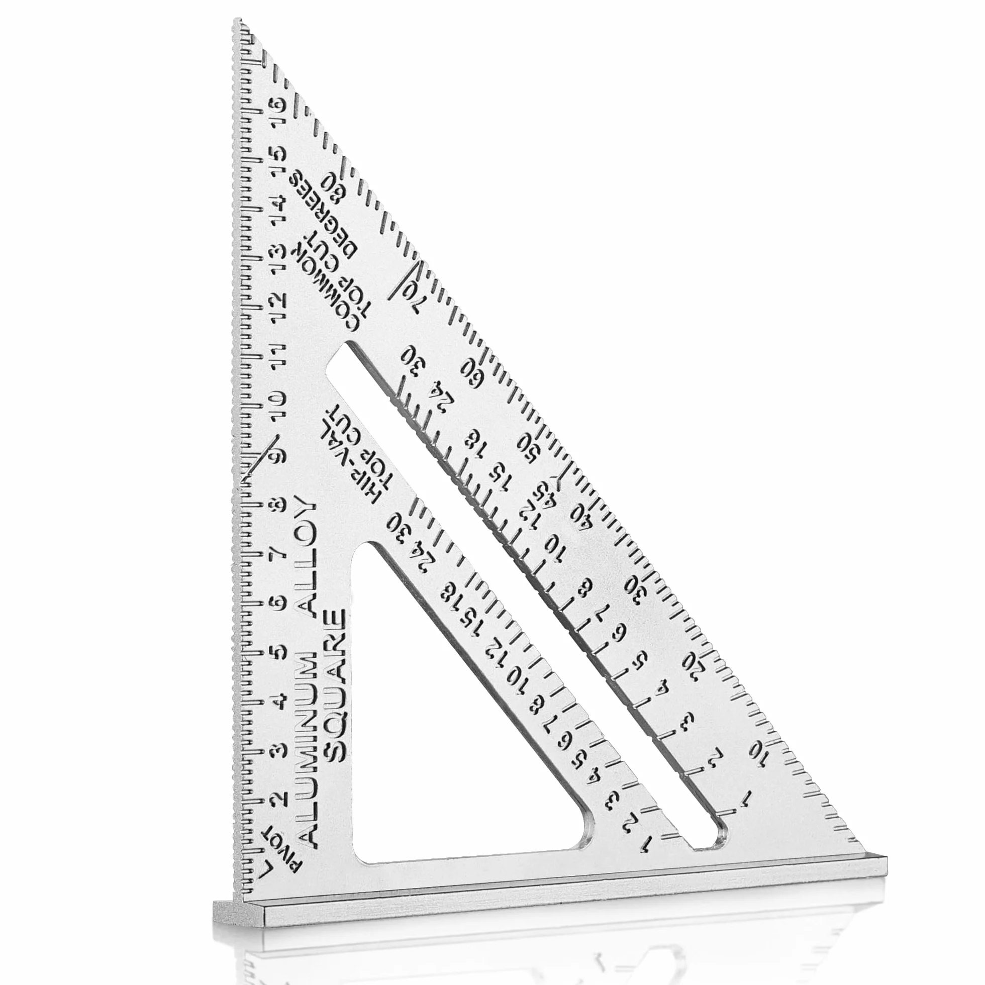 WORKPRO Escuadra de Carpintería 180mm, Regla de Triángulo, Herramienta de Medición para Carpintero, Escuadras para Carpintería Métrica, Cuadrado de Carpintero de Aleación de Aluminio