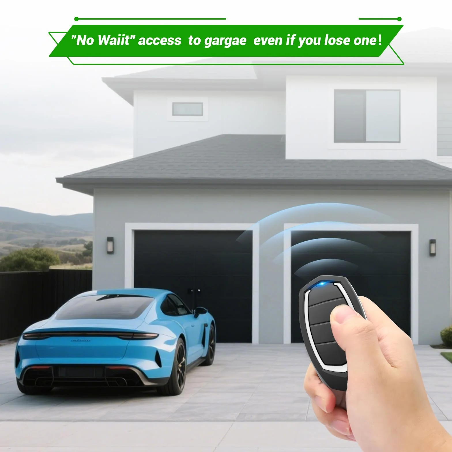 Mando a Distancia para Puerta de Garaje Automática – Compatible únicamente con sistemas de Motorline Falk MX4SP – 4 Canales, Código Dinámico Rolling Code, Frecuencia 433,92 MHz (Pack de 3)