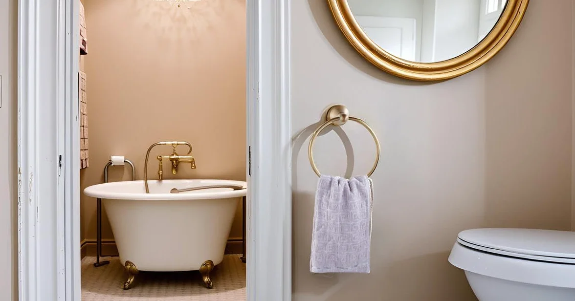 Flybath Toallero redondo latón envejecido soporte toallas baño cocina accesorio pared cepillado