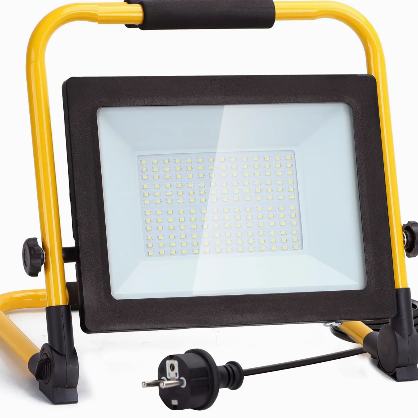 Aigostar Foco de Trabajo LED 100W,9000LM,Foco LED Portátil con Giratorio 360º,Impermeable,Soporte plegable,para Uso en Interiores y Exteriores,para Obra, Taller, Garaje,6500K Luz Blanca