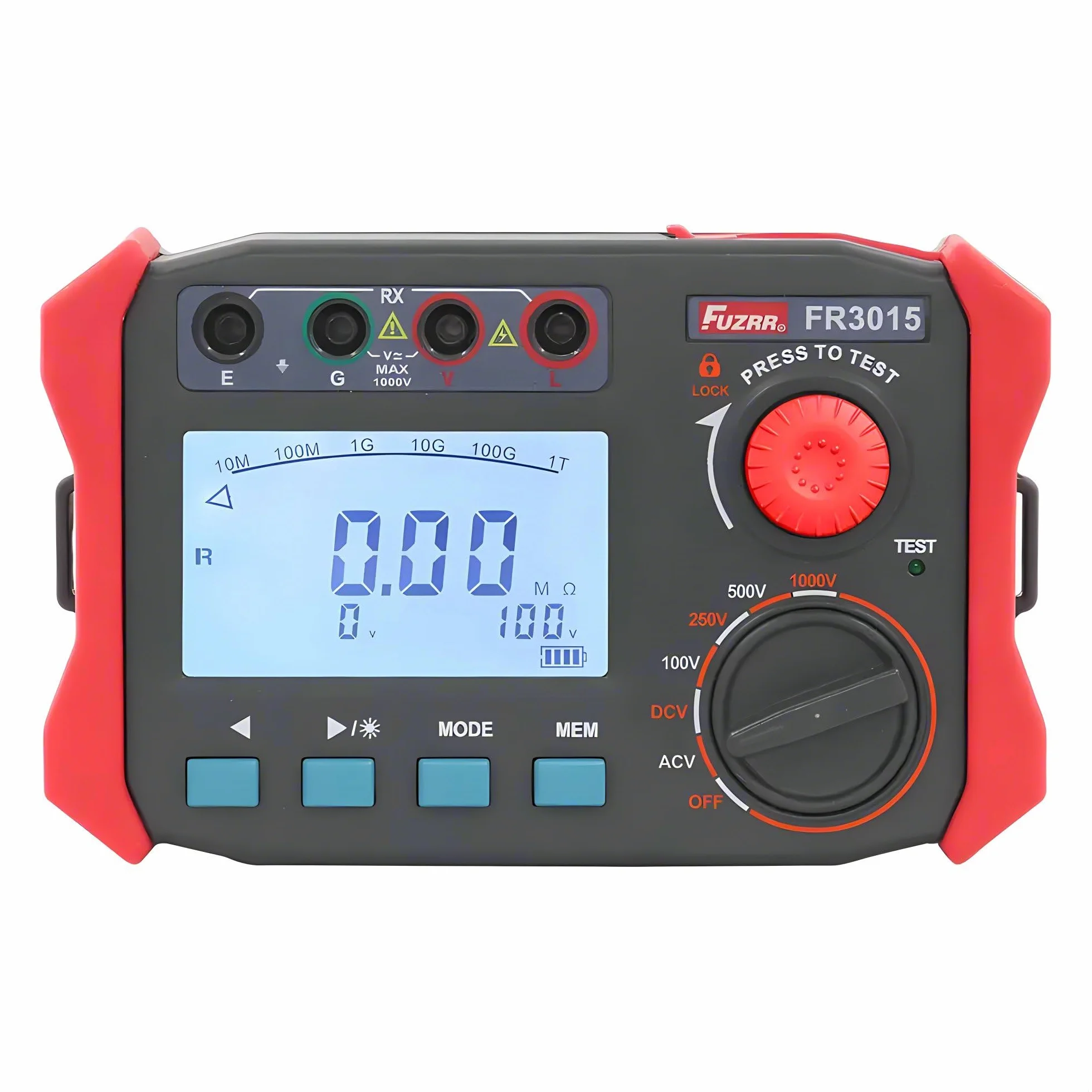 Megaóhmetro FR3015/E Medidor de resistencia de aislamiento 2500V Portátil Megámetro AC DC