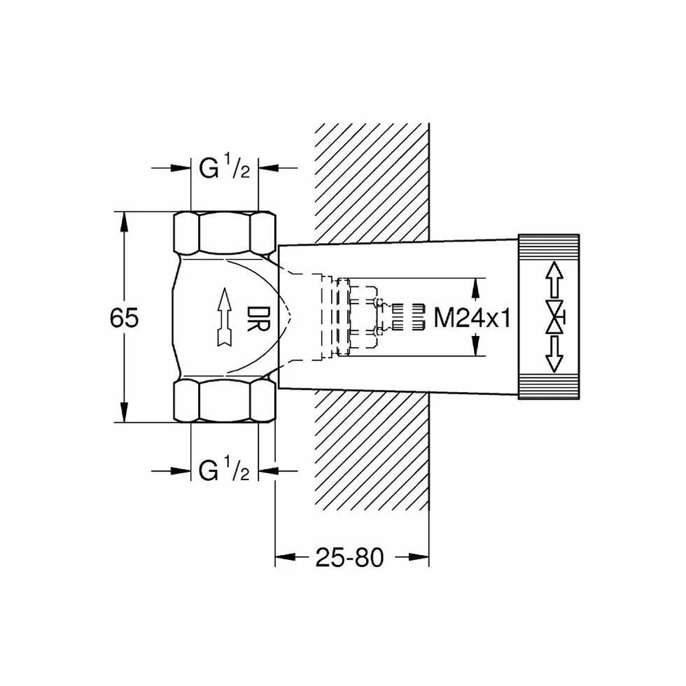 Grohe Cuerpo empotrable y montura de llave de paso G 1/2" 29800000