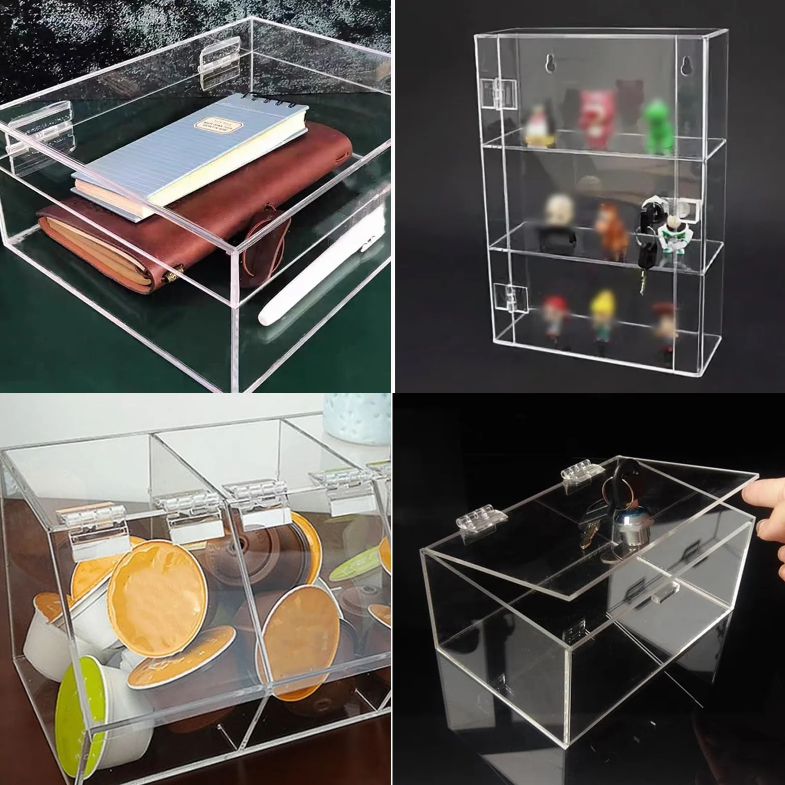 Bisagras de plástico transparente autoadhesivas, bisagra de piano continua, bisagra plegable para muebles y acuario