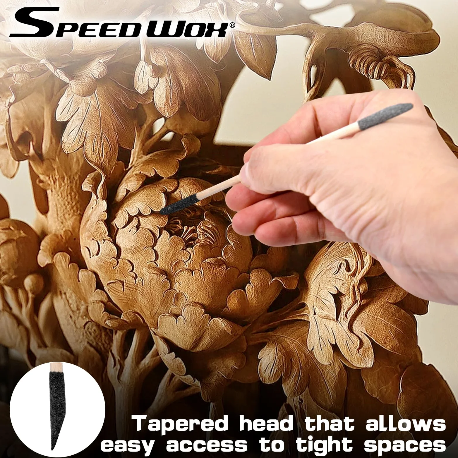 SPEEDWOX 60 piezas palos de lijado palos de fósforos de doble fino hilos de lijado detalles finos palos de pulido detalles finos herramientas de lijado para espacios ajustados modelos de plástico