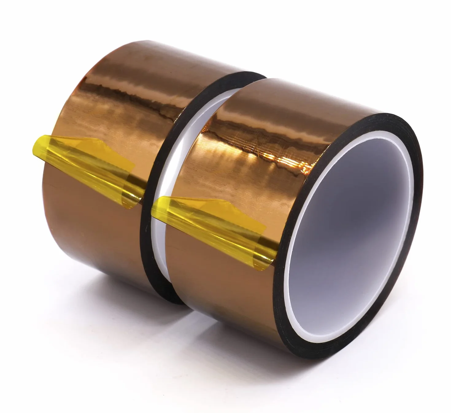 BOMEI PACK 2PCS de 50mmx33m Cinta de Alta Temperatura Polyimide, Cinta Aislante para Soldar, Recubrimiento en Polvo, Sublimación, Placa de Circuito Aislantes