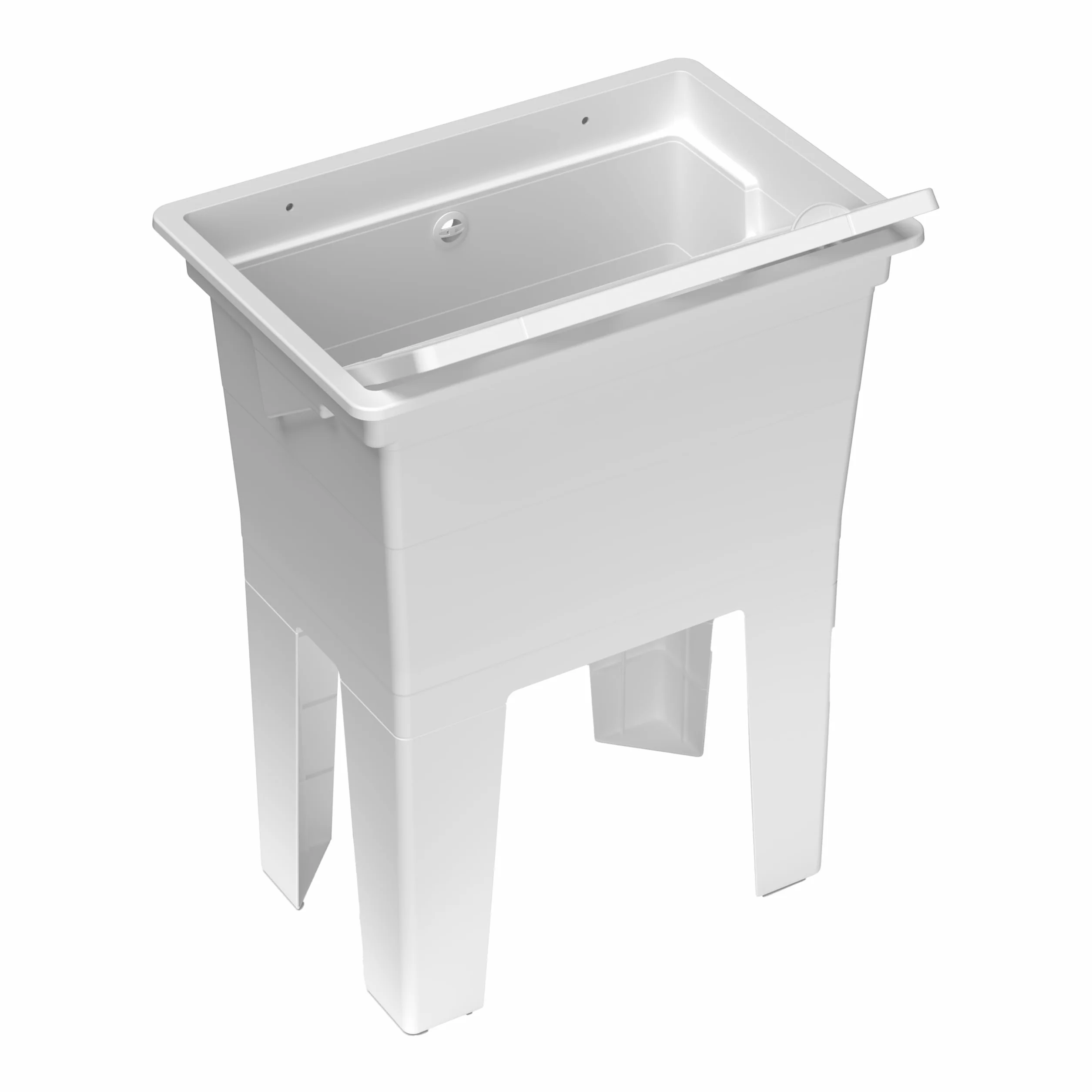 Adventa Lavadero monobloque de resina PP 59x40x74 cm blanco resistente ácidos