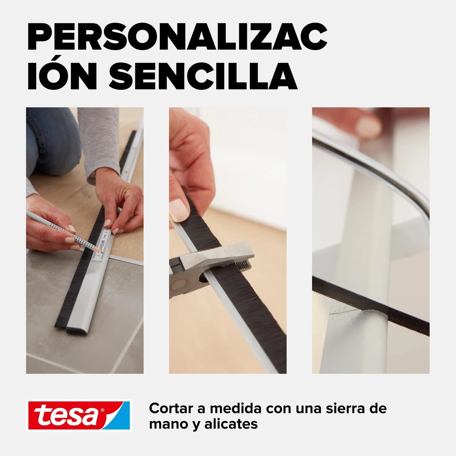 Tesa 05405-00100-00 - Riel de Sellado de Puertas, Moll para Suelos Irregulares, Blanco, 100 x 7 cm