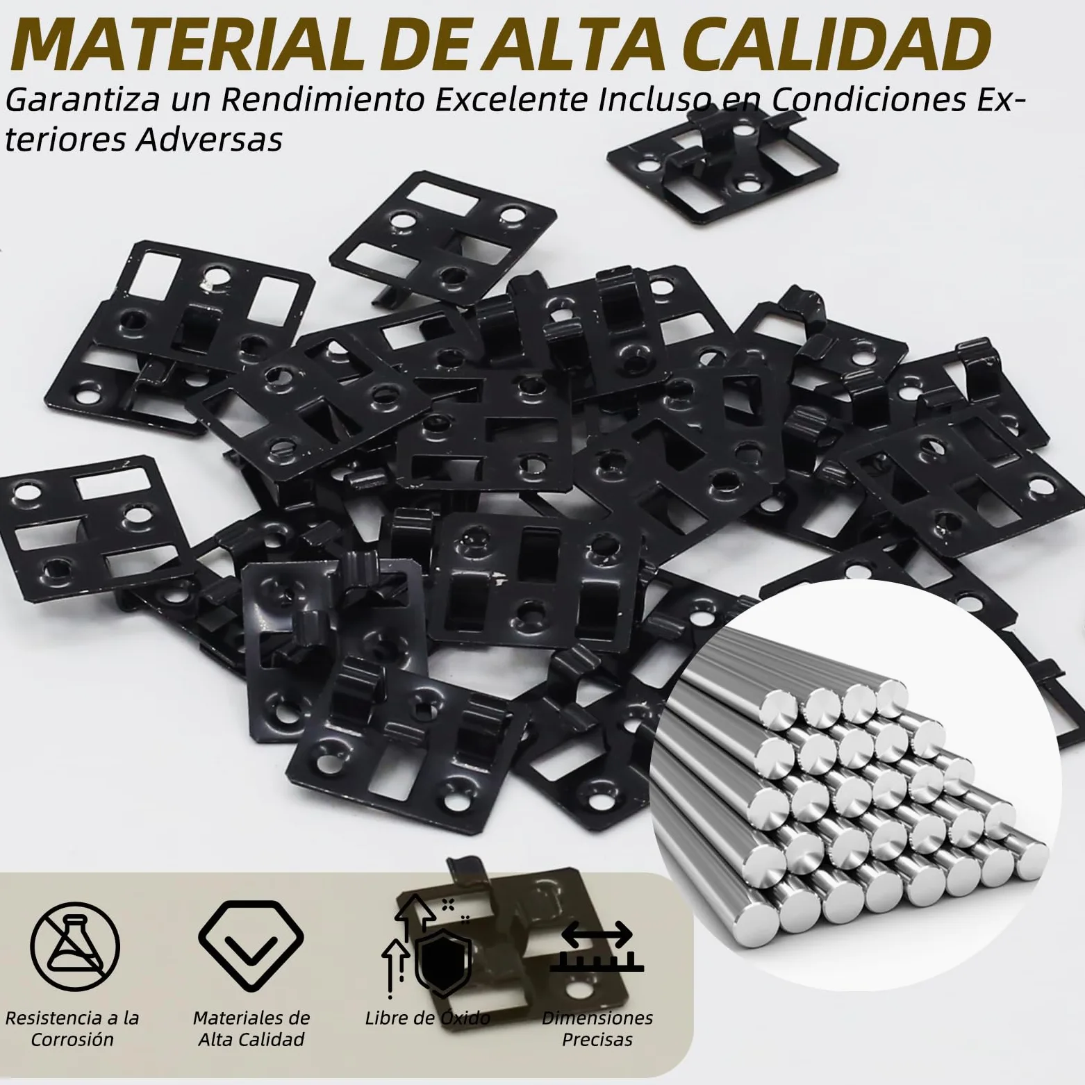 Clips de suelo WPC, fijaciones ocultas de acero inoxidable, adecuados para baldosas de suelo WPC y BPC, fijaciones de suelo de fácil montaje (100 clips, 100 tornillos, negro) (ranura de 5 mm de ancho