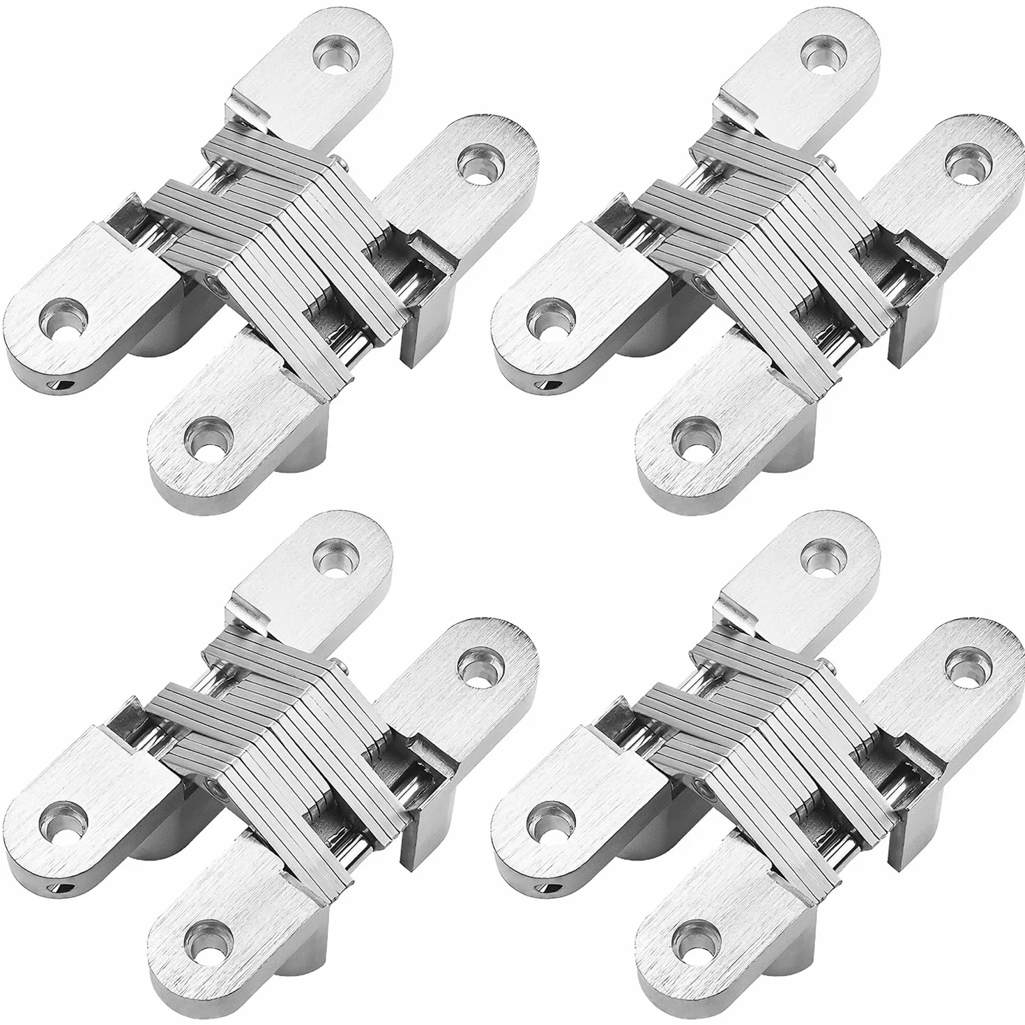 QWORK® 4 Pack Bisagra Ocultada, Invisible Bisagra Para Puerta Plegable Muebles 95mm, Soporte De Carga: 40 kg