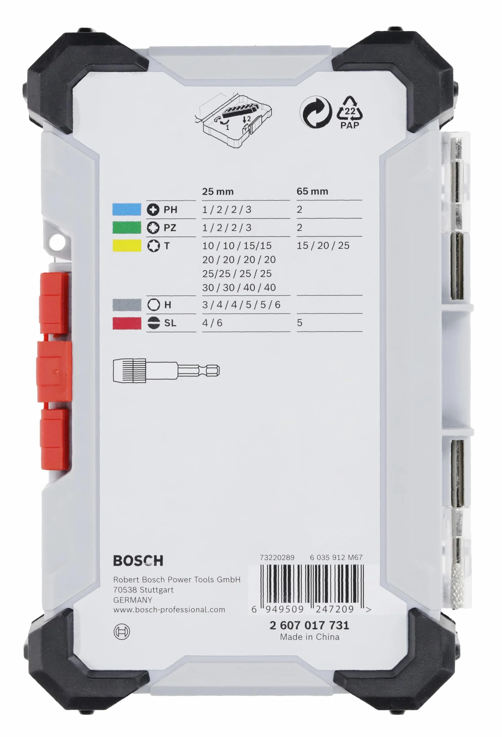 Bosch - Juego de 40 puntas extra duras (197 x 110,5 mm, accesorios profesionales, destornillador, taladro, 40 unidades), Versión actual