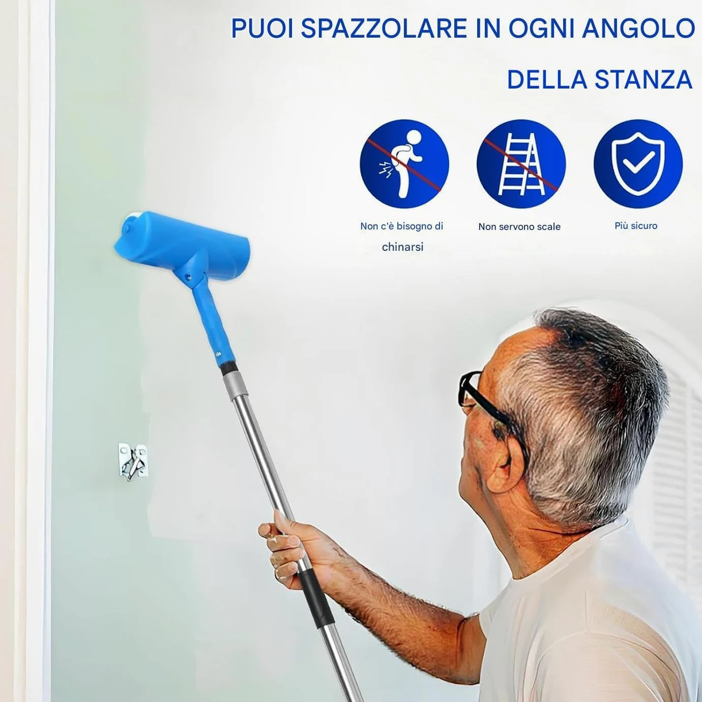 Rodillo de pintura largo con aplicador antigoteo y Exteon de 25 cm, a prueba de salpicaduras, juego de pinceles para interiores del hogar, cocina, sala de estar, pintor de pared de piel Cabi Ga