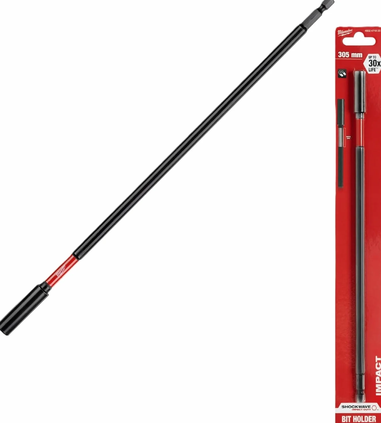 Milwaukee SHOCKWAVE - Portapuntas magnético hexagonal (1/4", 305 mm)