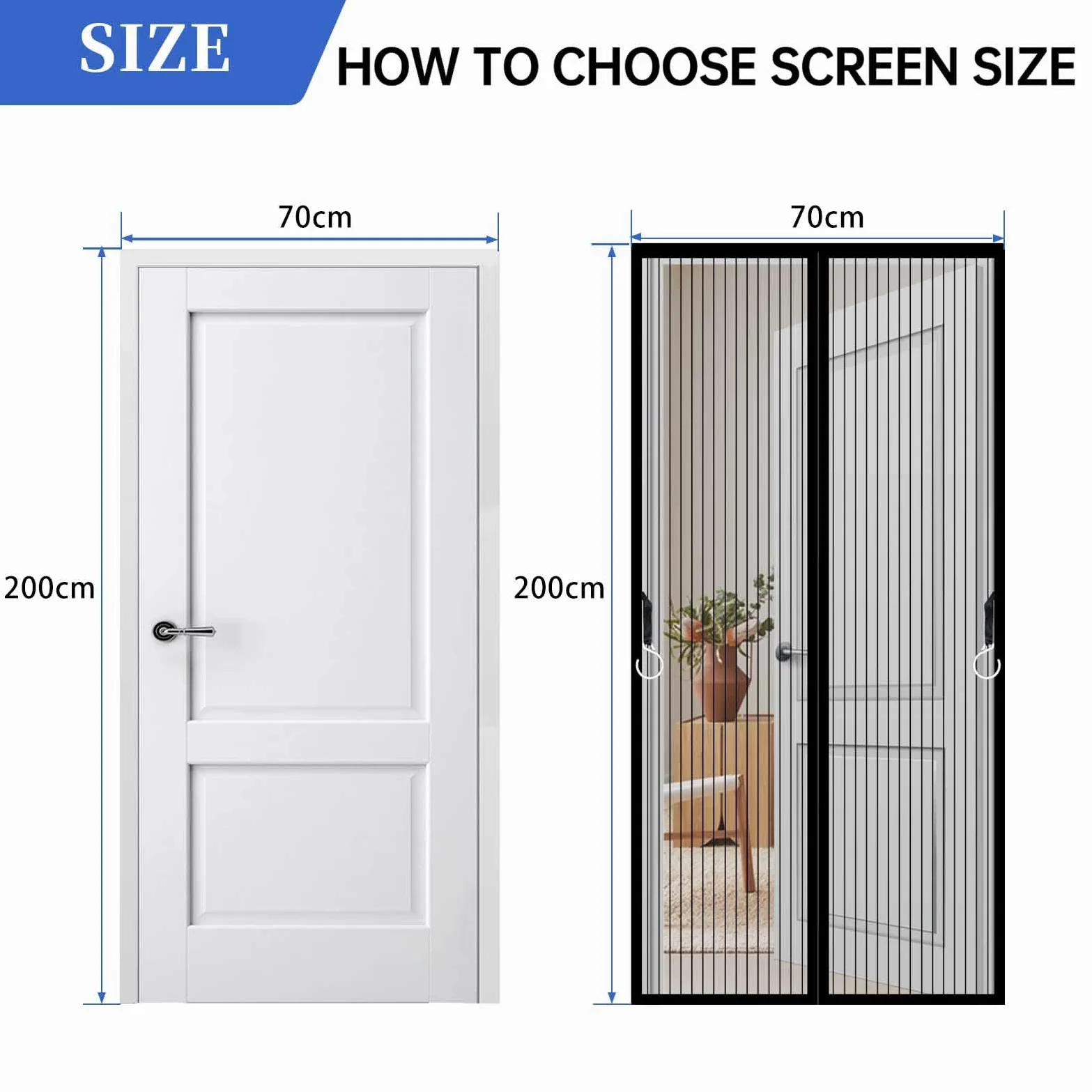 mosquitera puerta magnetica,70x200cm Puerta de Malla Corredera cortina para del Balcón Corredor Contrapuertas con Anti Mosquito Insecto Se Cierra Automáticamente-Negro
