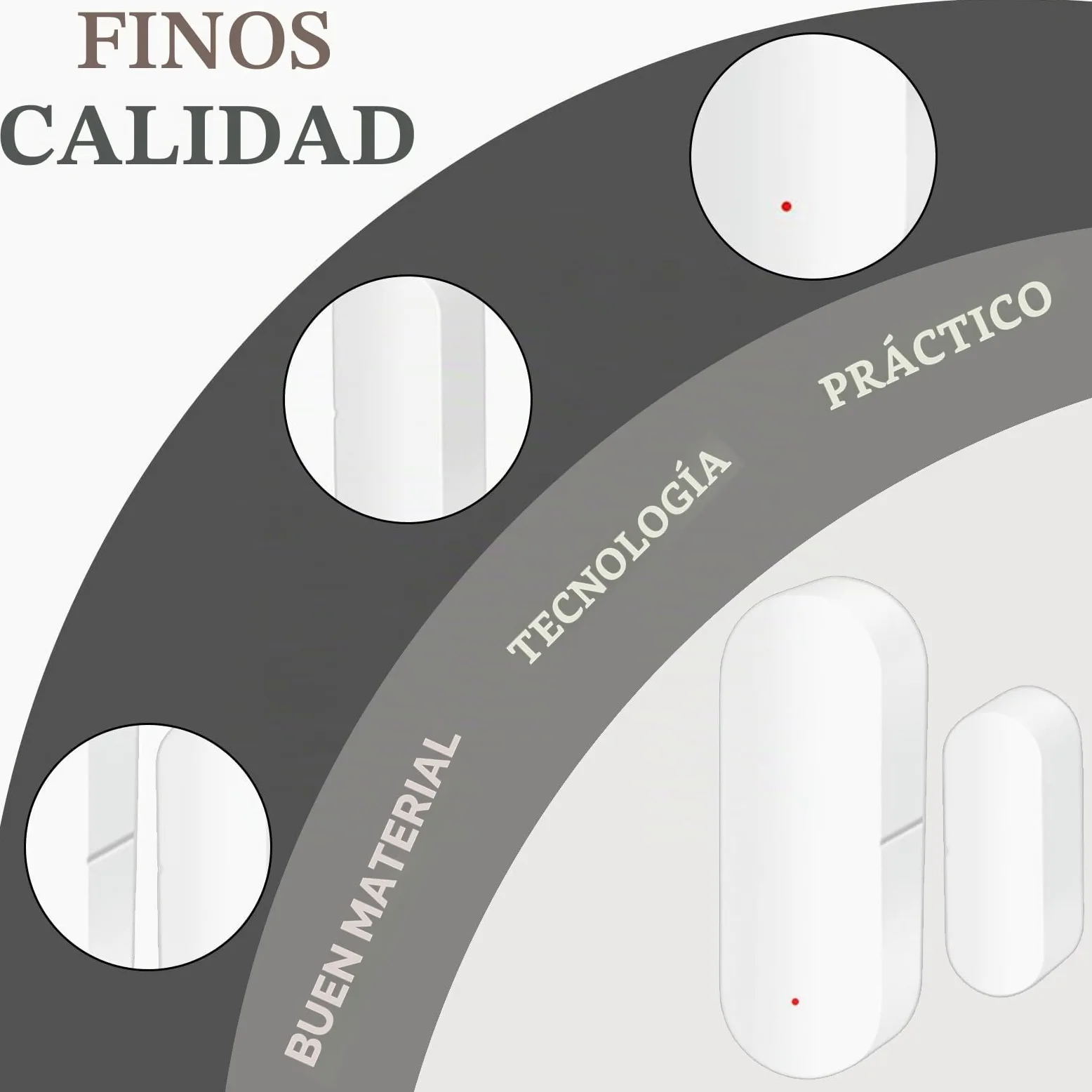 Sensor de Puerta WiFi, Juego de 2 Sensores de Ventana Inalámbricos, Alarma, Sensor de Puerta Smart Tuya