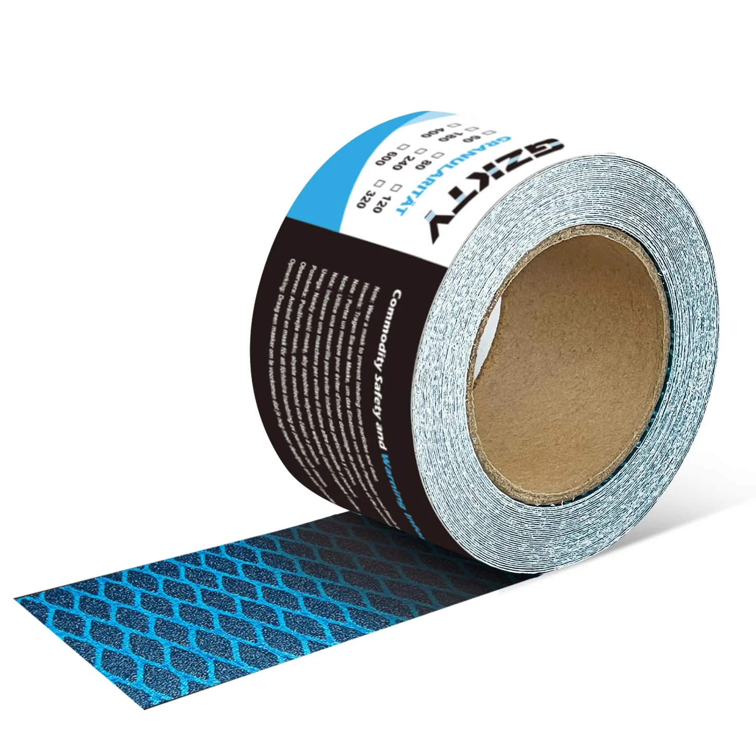 Rollo de papel de lija, papel de lija autoadhesivo para trabajos en madera, metal, plástico, automoción, tacos de lijado | 70 mm x 7,8 m | Grano 60#. El pulido reduce la obstrucción