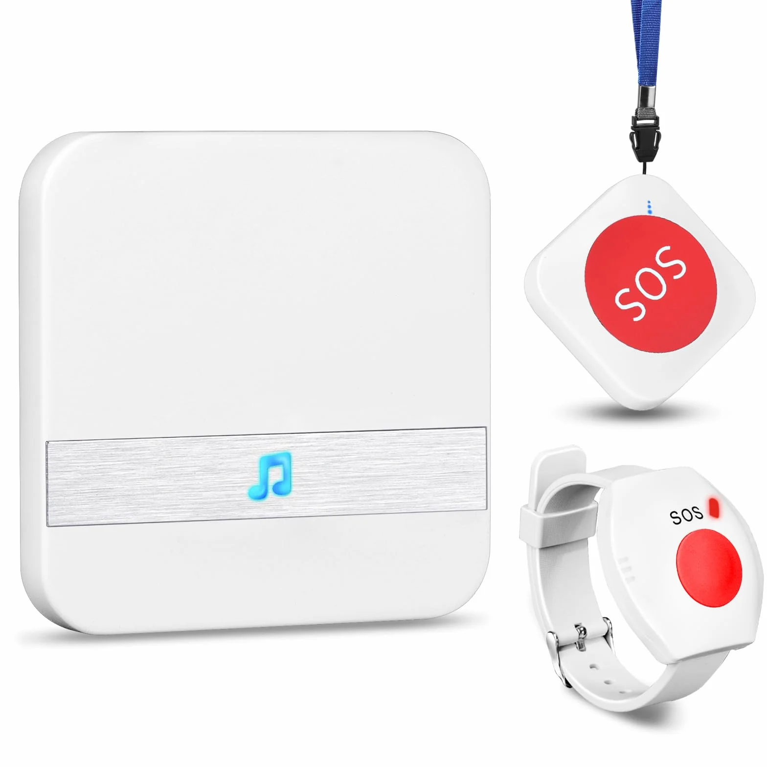 Botón Emergencia Ancianos Plug Version Avisador 60 Sonneries Polyphoniques 4 Níveis Volume Alarma Doméstica Inalámbrica