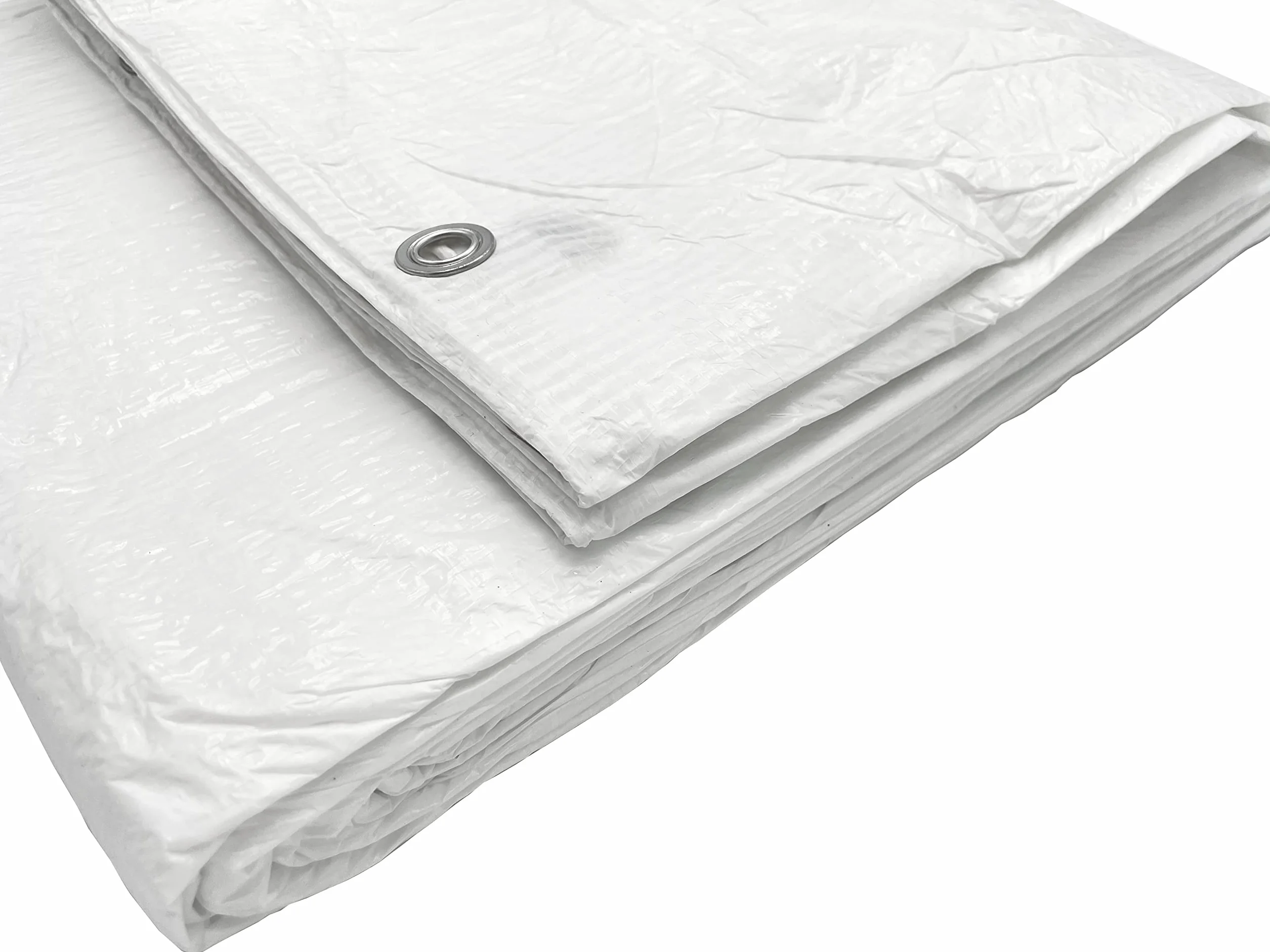 SKIR'CO Lona blanca de 4 x 5 m, impermeable, 55 g/m2, con ojales, lámina protectora para coche, multiusos, color blanco