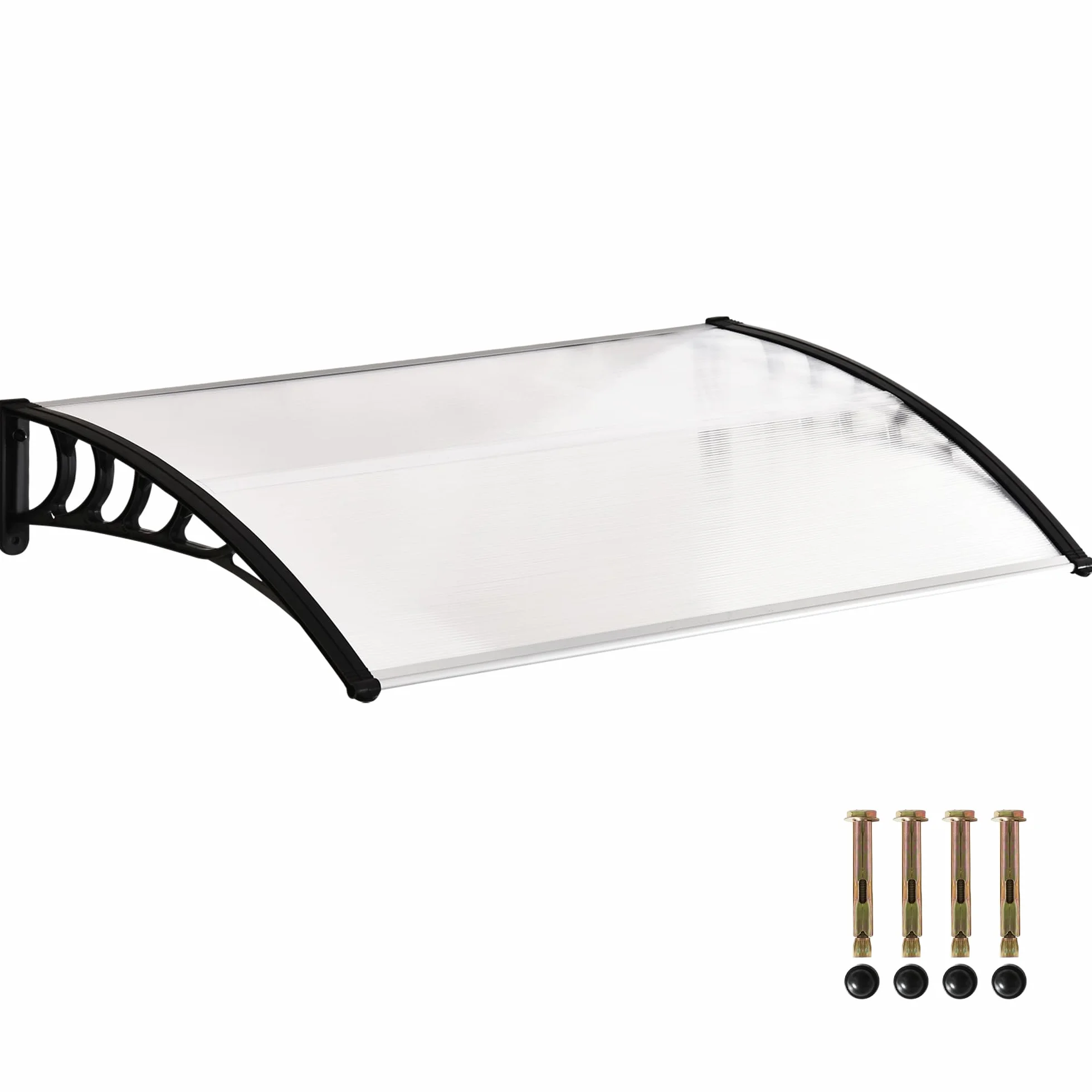 Outsunny Marquesinas Exterior 150x90 cm Tejadillo Protección Sol Lluvia Policarbonato Aluminio Blanco