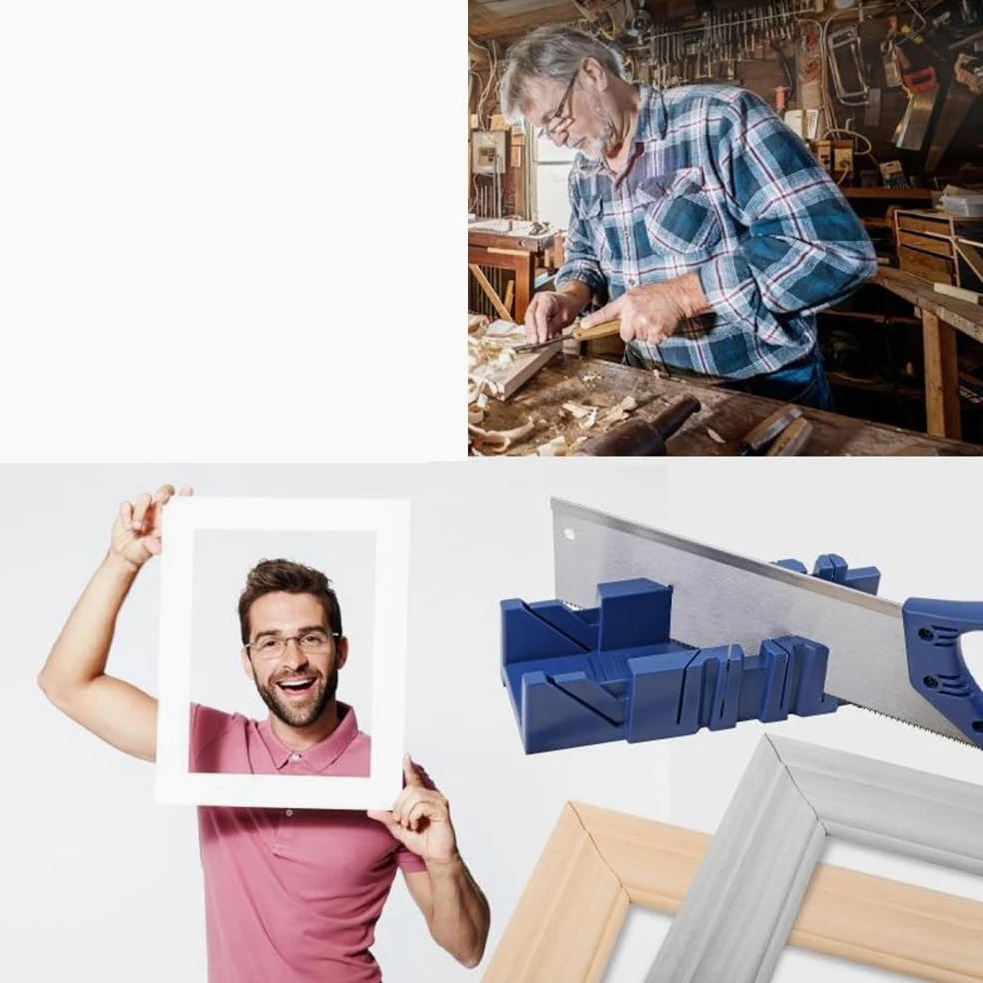 Cabinas para Ingletadora, Caja de Ingletadora con SujecióN para Corte de Madera, Herramienta de Corte en áNgulo Oblicuo de Yeso para Madera S