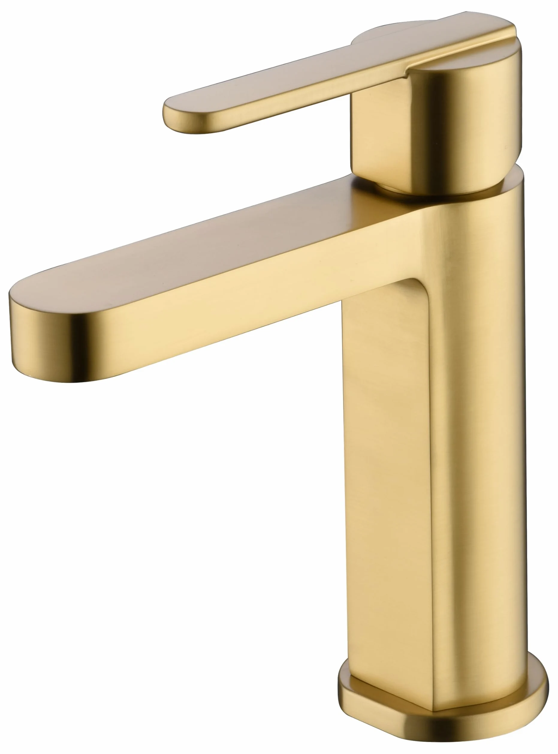 IMEX Monomando de Lavabo SERIE ROMA – Grifo de Latón con Cartucho Cerámico Ø28 mm TOP, Grifo Lavabo Moderno, Flexos 3/8". (Oro Cepillado)