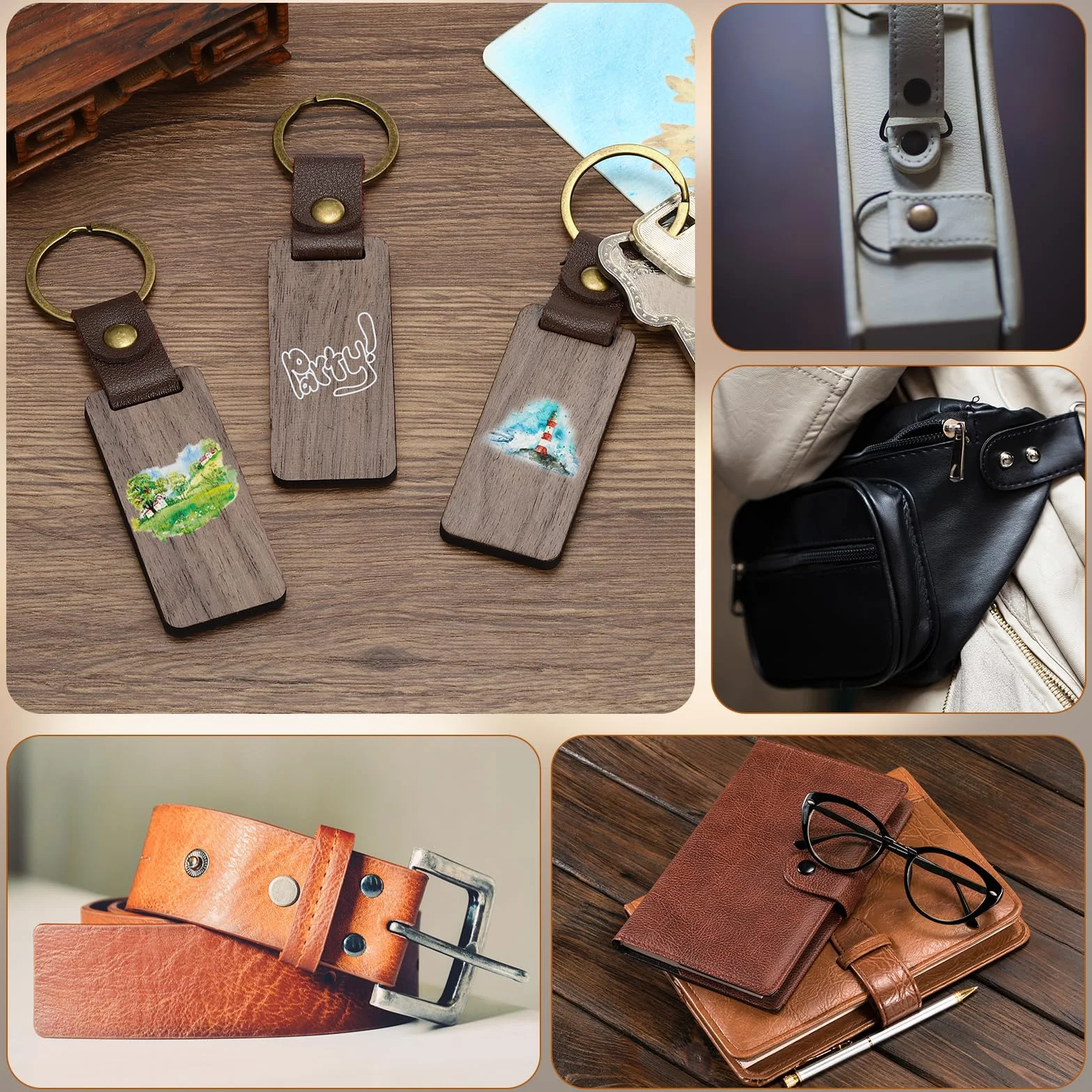 PATIKIL Remaches y rebabas de cuero de 9 x 3,3 x 19 mm, 100 juegos de remaches y arandelas de cuero, cierres de cobre, pernos prisioneros metálicos artesanías collares y manualidades.